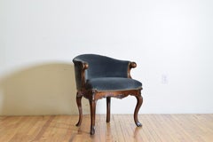 Italian Walnut Rococo Style Slipper Bergere, Second Half of the 19th Century