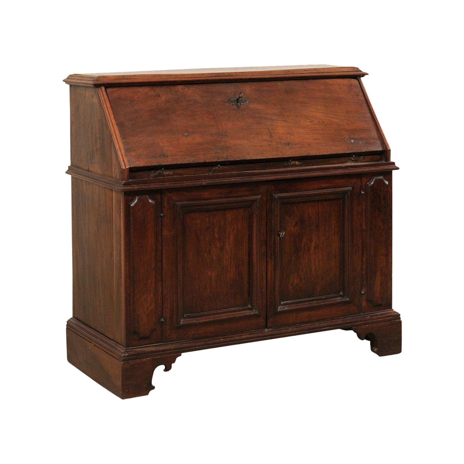 Italian Walnut Secretary Cabinet from the 18th Century