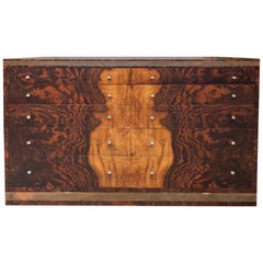 Italian Walnut Seven-Drawer Dresser, Italy, 1970s