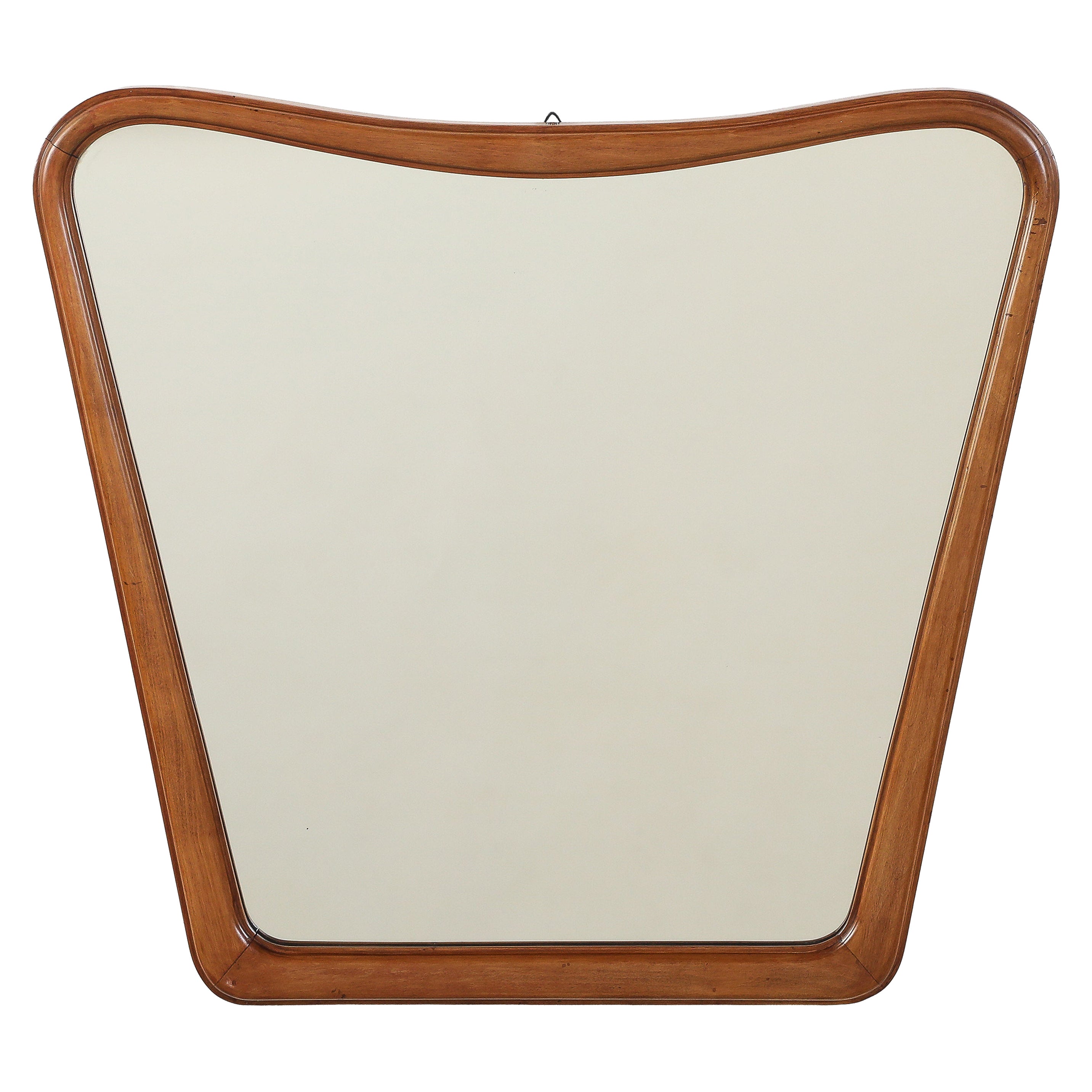 Italian Walnut Shaped Mirror Att. Osvaldo Borsani, circa 1940's