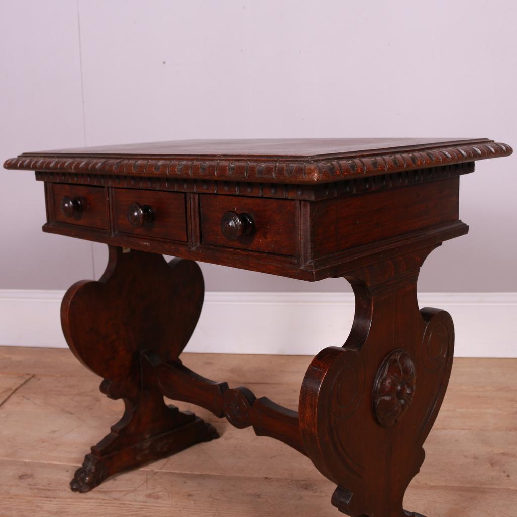 19th Century Italian Walnut Side Table For Sale