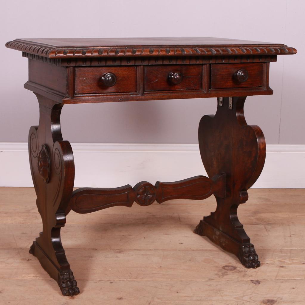 Italian Walnut Side Table For Sale 1