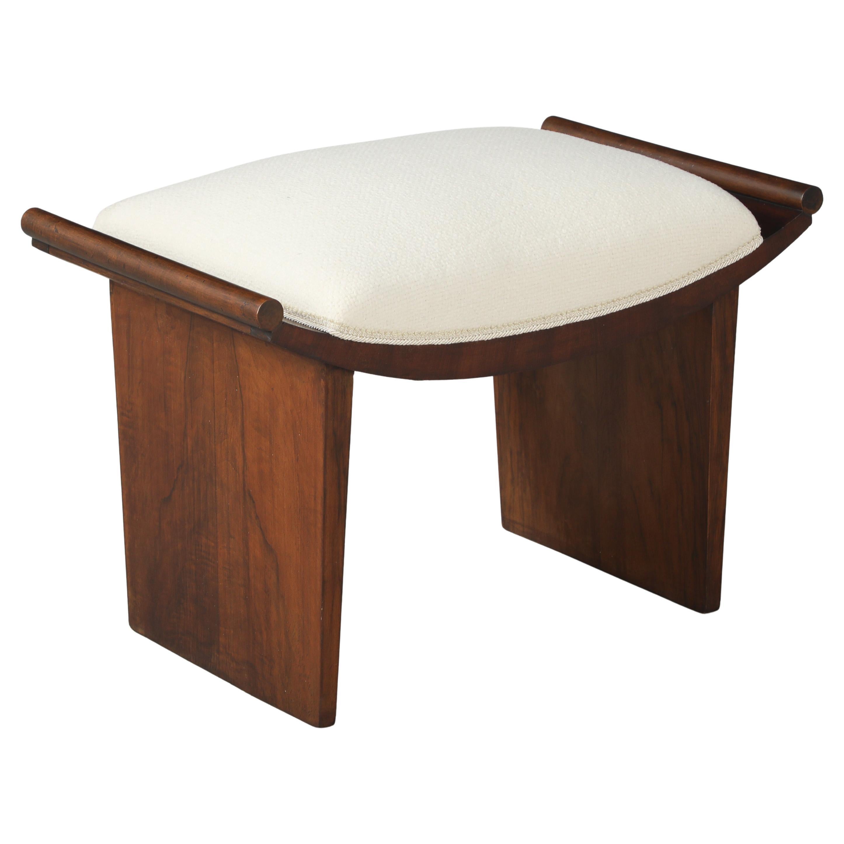 Italian Walnut Stool, circa 1940