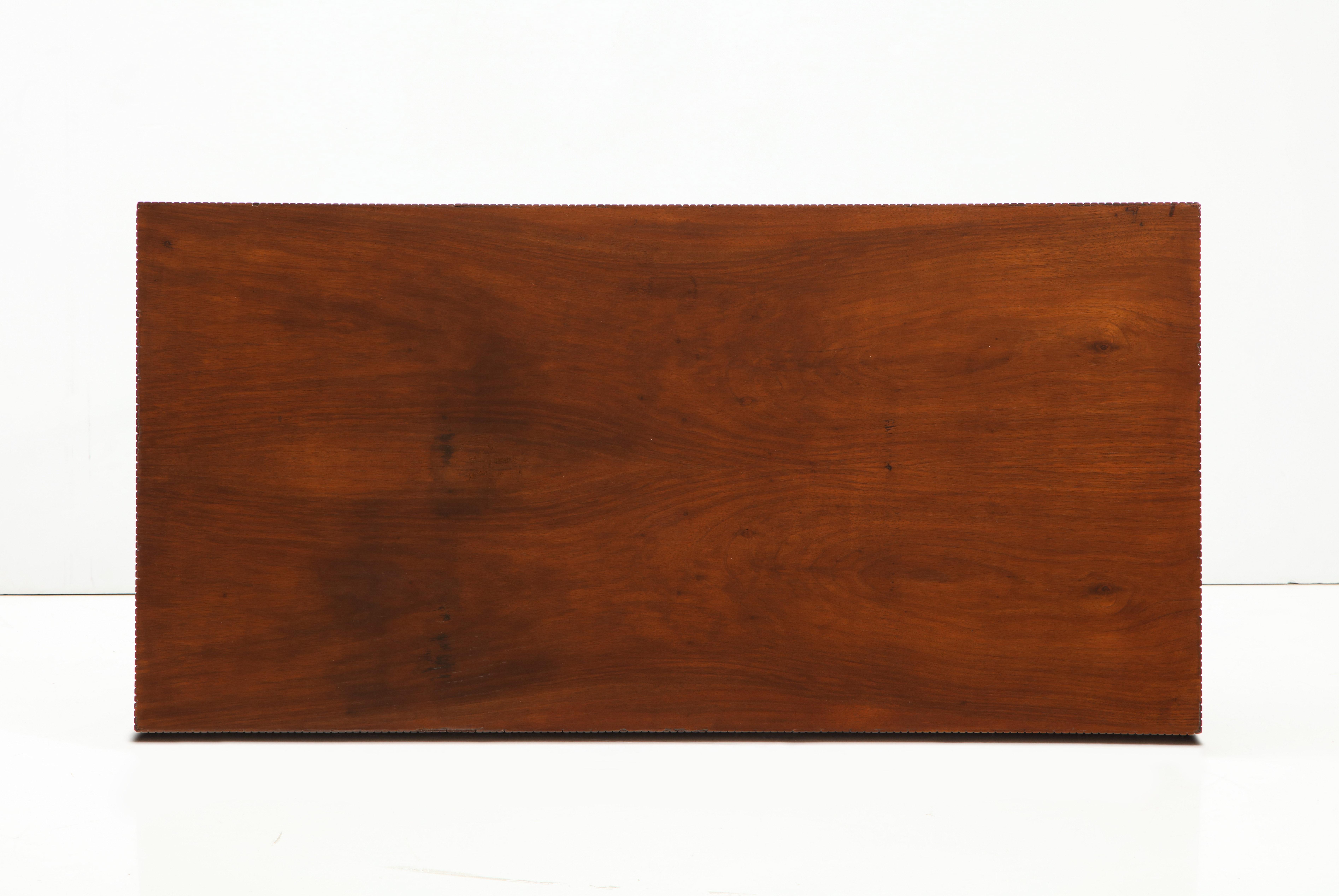 Italian Walnut Table with Single Drawer and Tapered Legs, Style of Gio Ponti 9