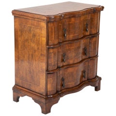 Italian Walnut Three-Drawer Chest of Drawers