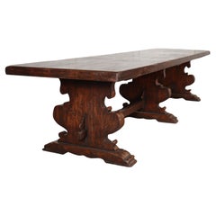 Italian Walnut Trestle/ Dining Table