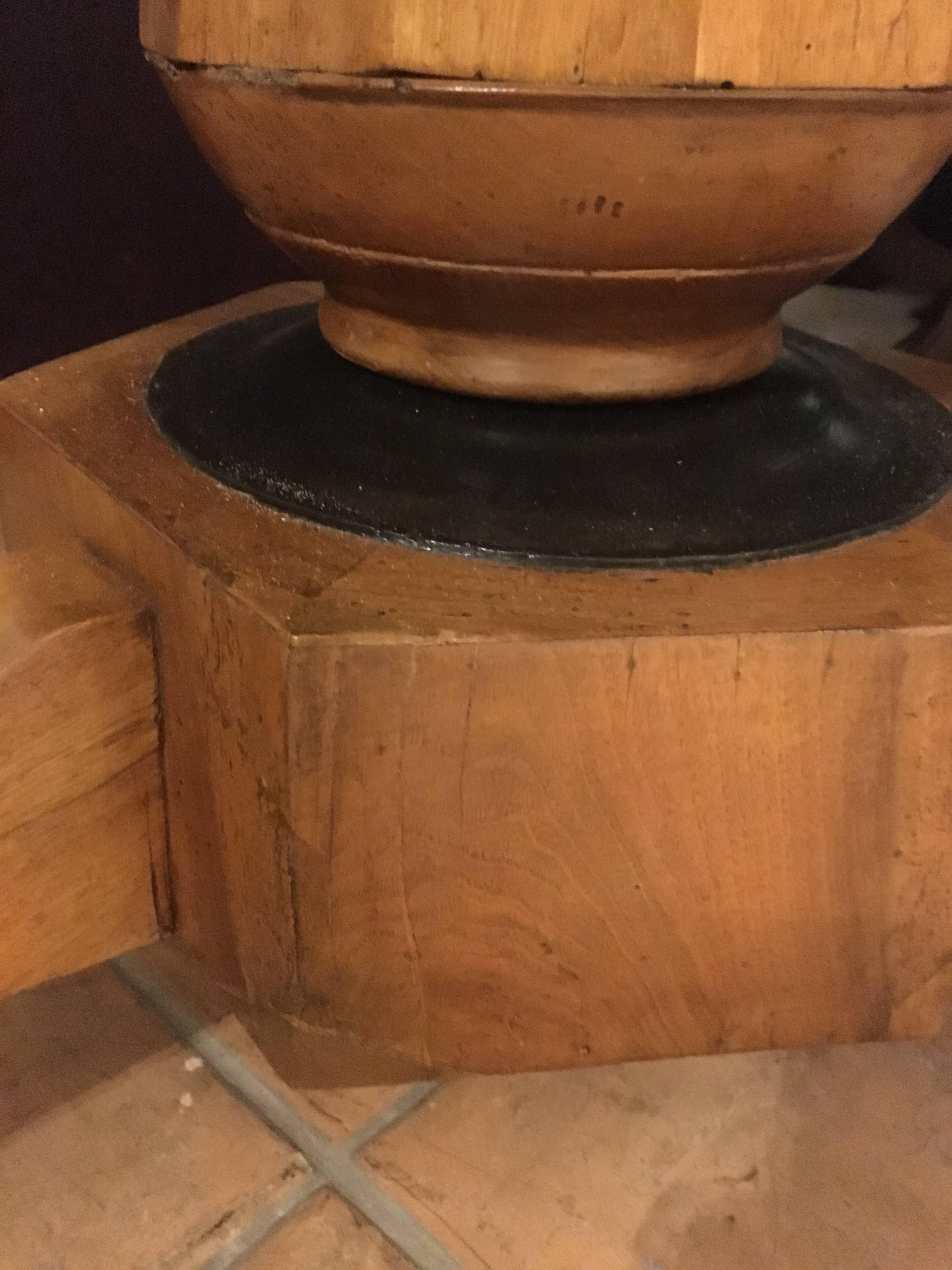 Italian Walnut Tripod Table with Black Coated Top from Early 20th Century 5