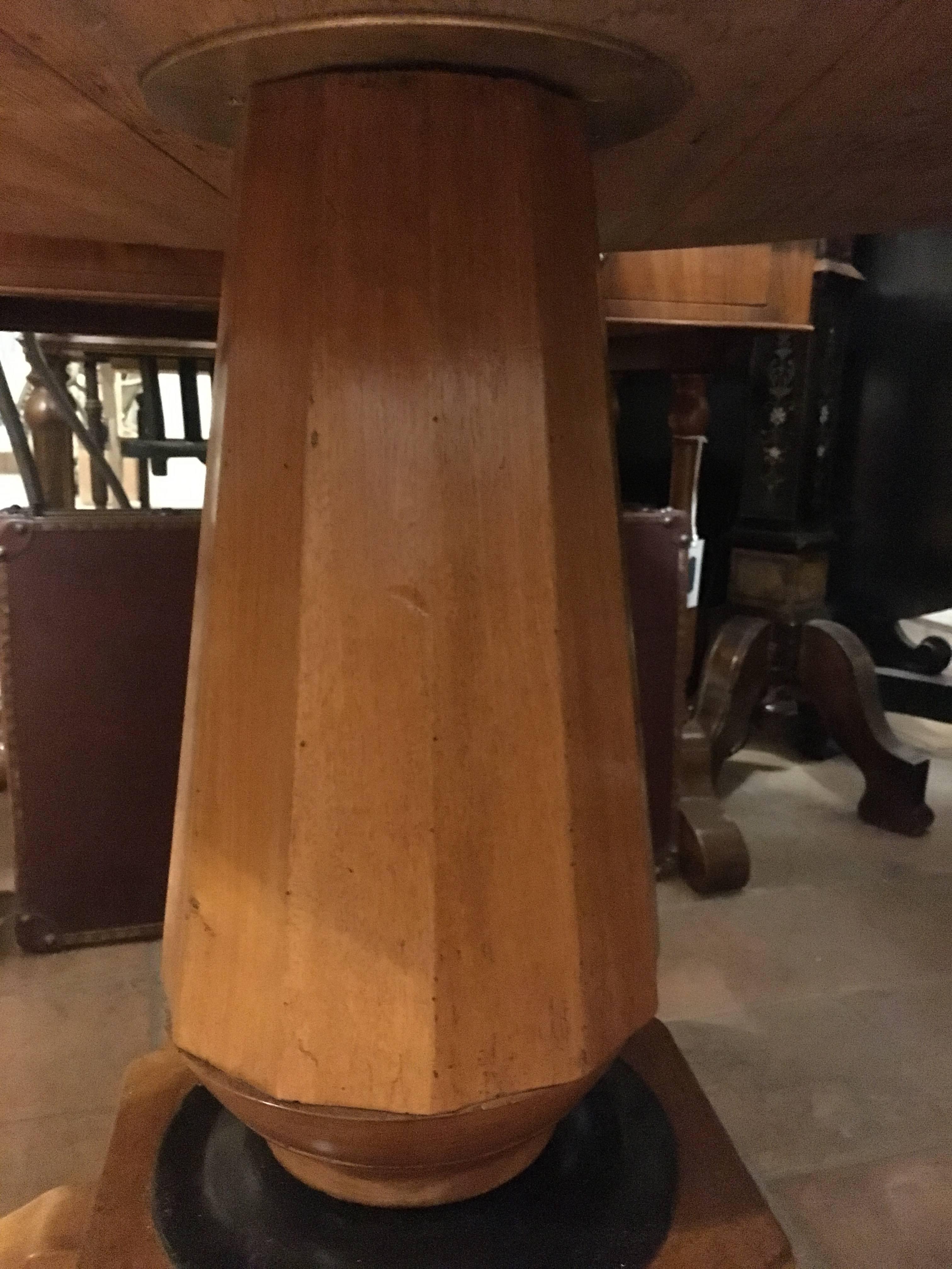 Italian Walnut Tripod Table with Black Coated Top from Early 20th Century 8