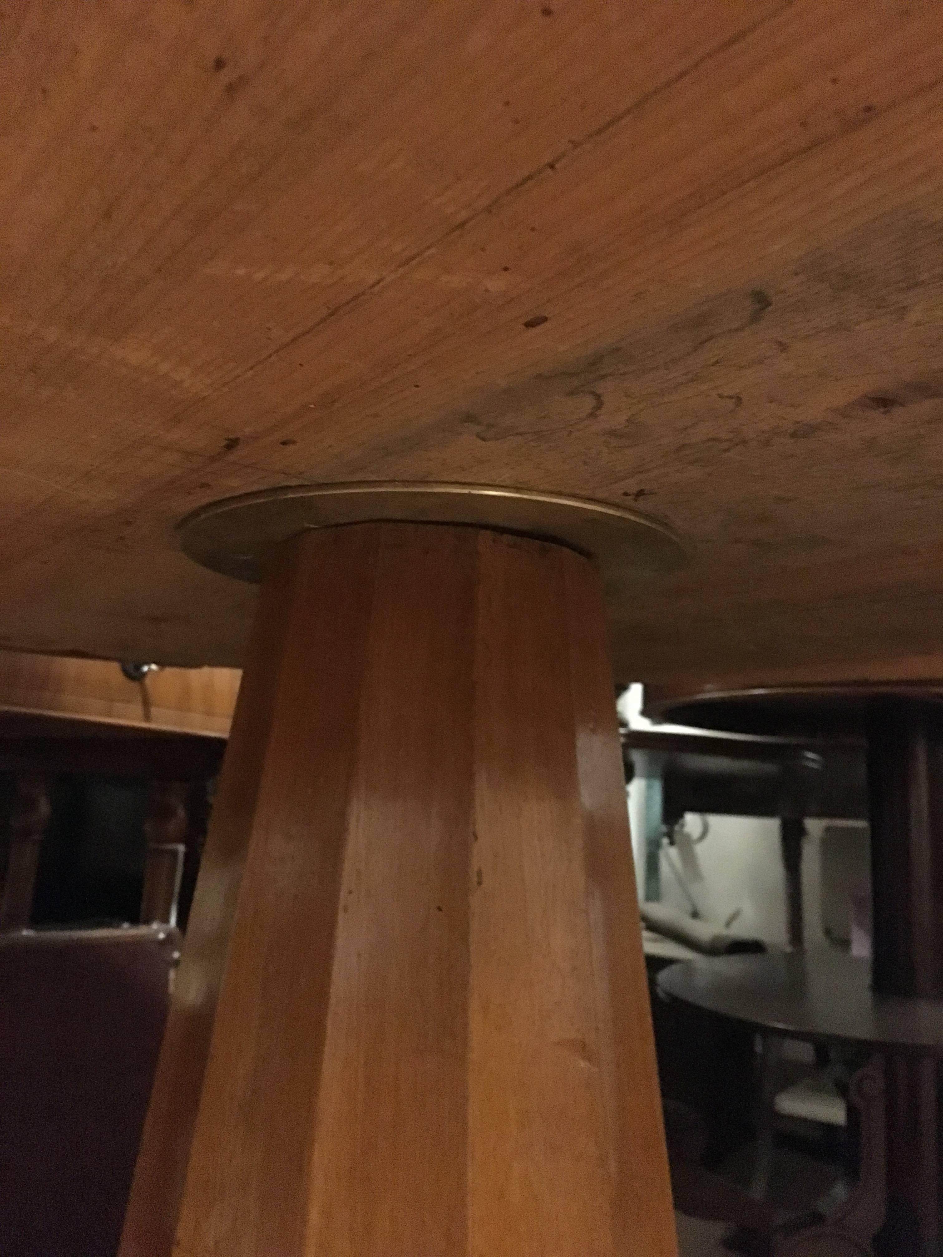 Italian Walnut Tripod Table with Black Coated Top from Early 20th Century 3