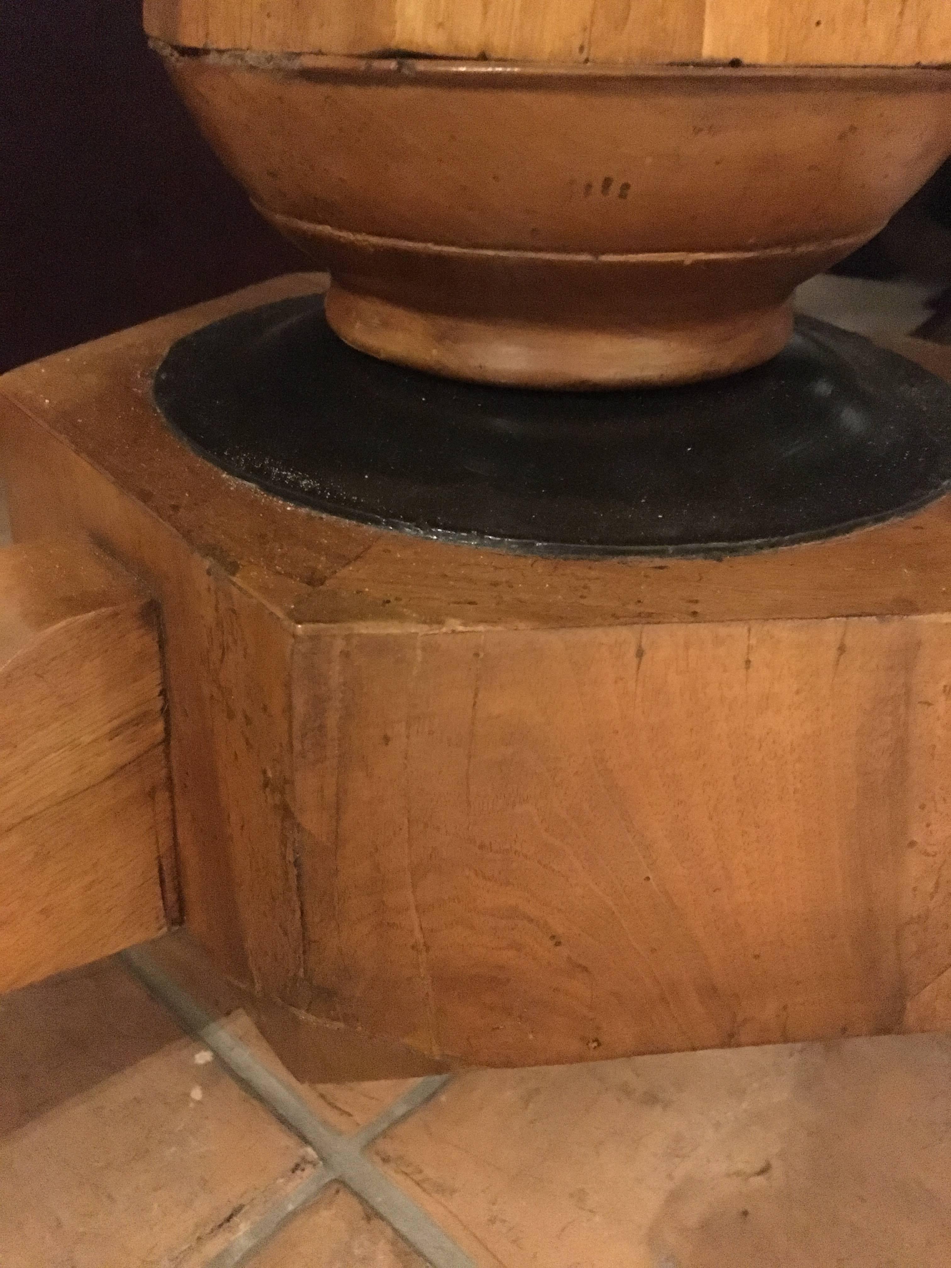 Italian Walnut Tripod Table with Black Coated Top from Early 20th Century 4