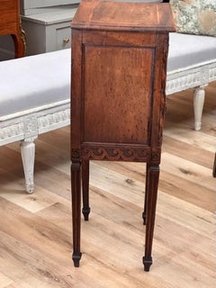 Italian Walnut Two-Drawer Bedside Table