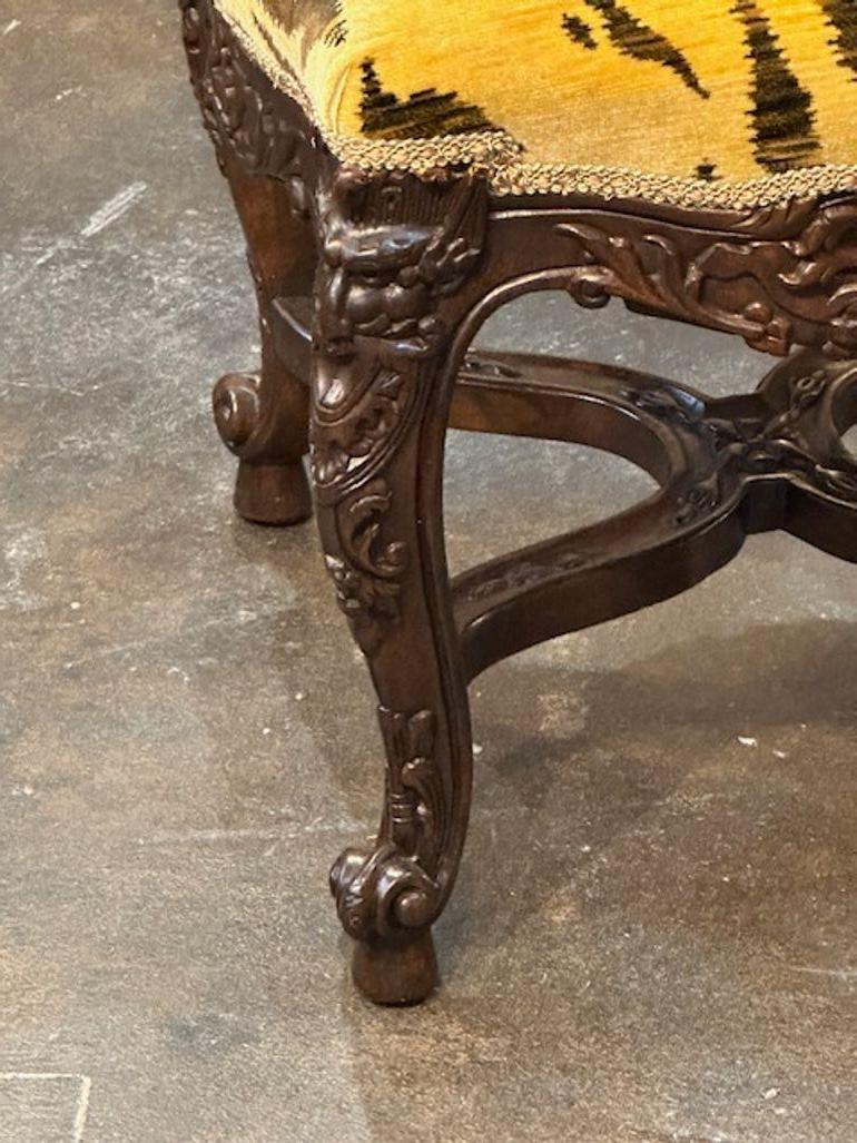 Italian Walnut with Tiger Velvet. In Distressed Condition For Sale In Dallas, TX