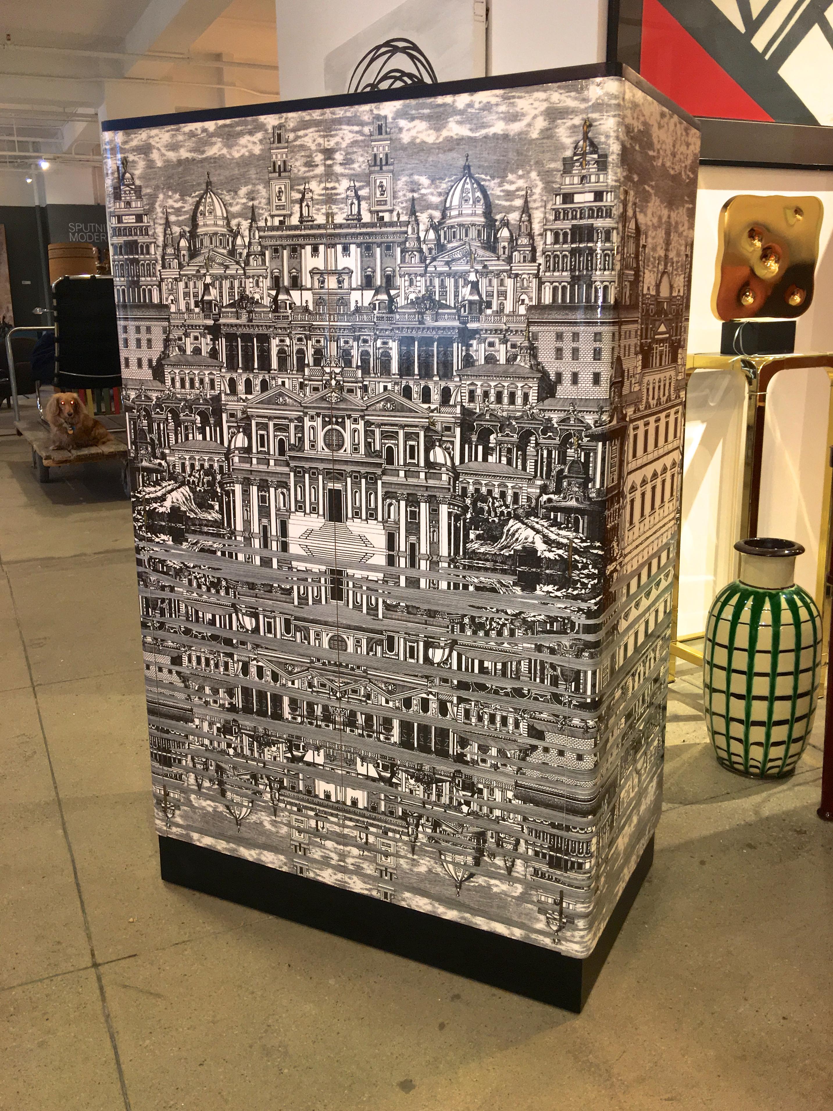 Italian Wardrobe Cabinet Style of Fornasetti 1