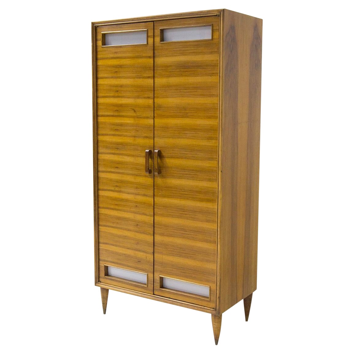 Italian Wardrobe closet by Mario Gottardi in walnut wood