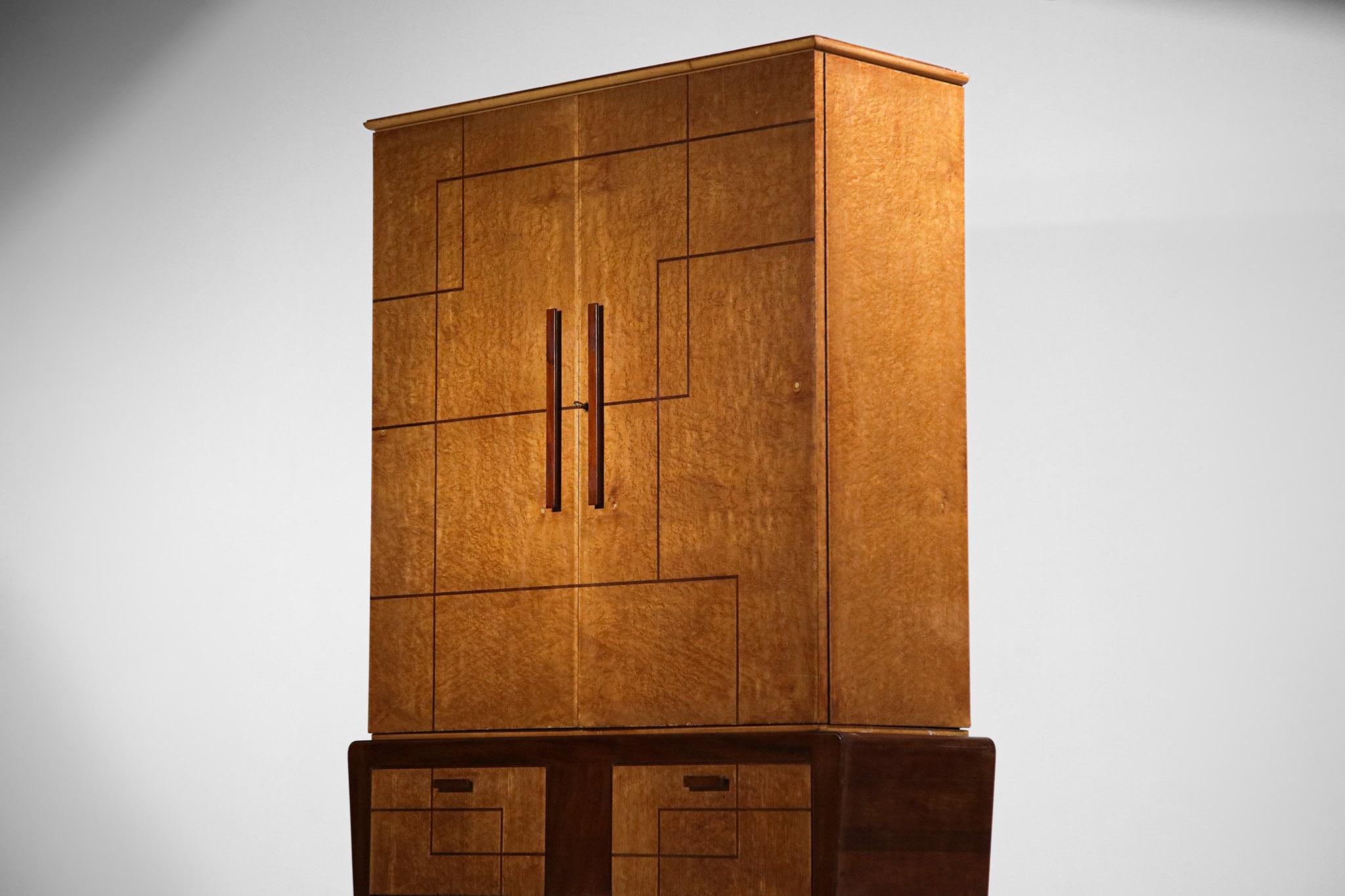 Mid-Century Modern Italian Wardrobe Duo from the 50s/60s in the Style of Gio Ponti - F266