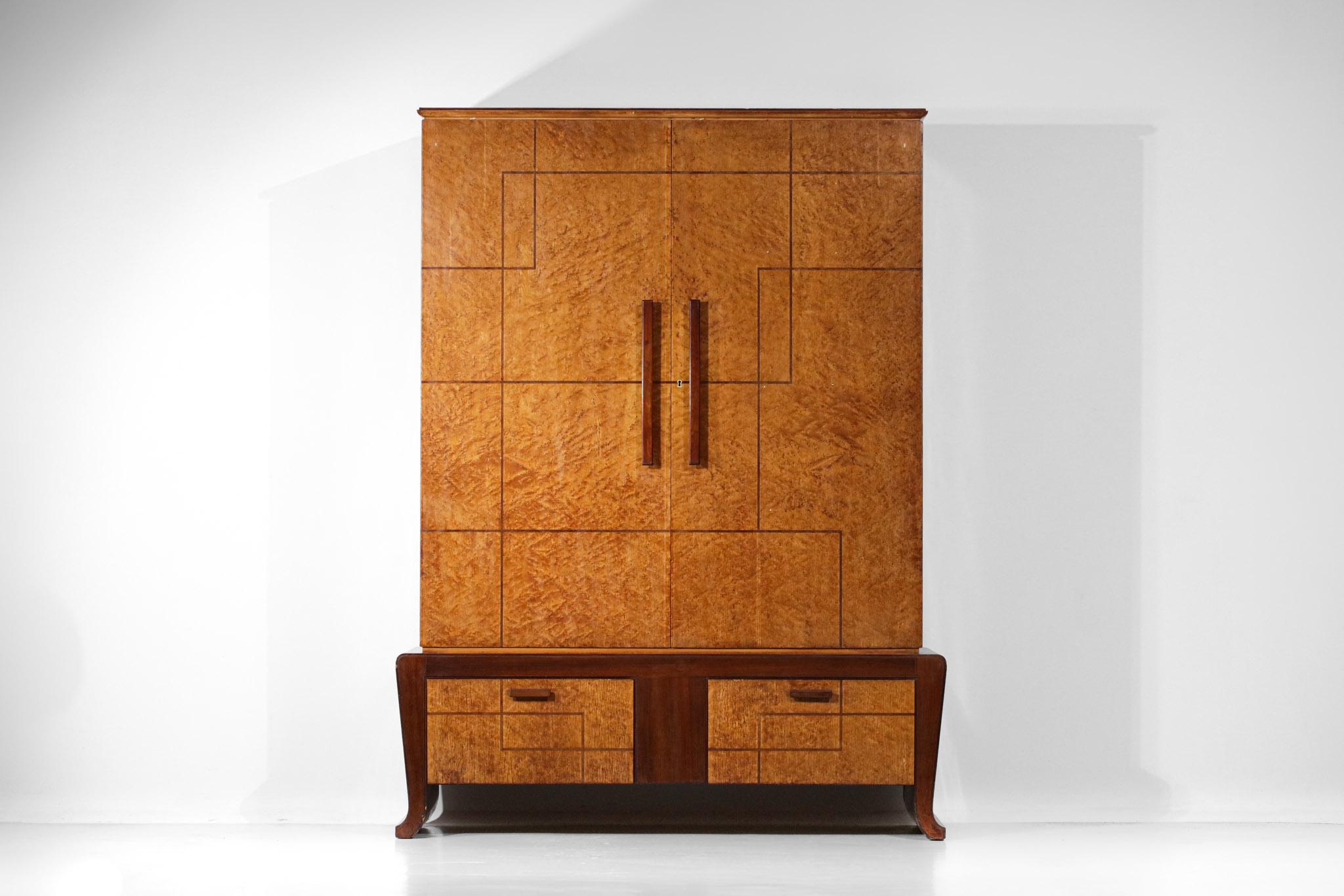 Italian Wardrobe Duo from the 50s/60s in the Style of Gio Ponti - F266 In Good Condition In Lyon, FR