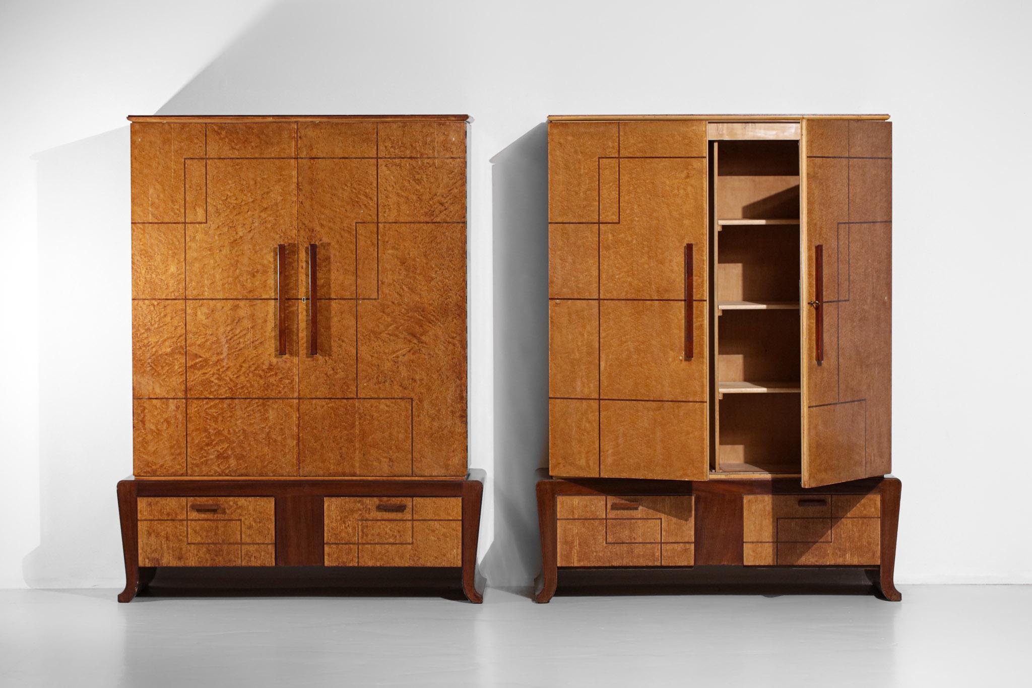 Italian Wardrobe Duo from the 50s/60s in the Style of Gio Ponti - F266 1
