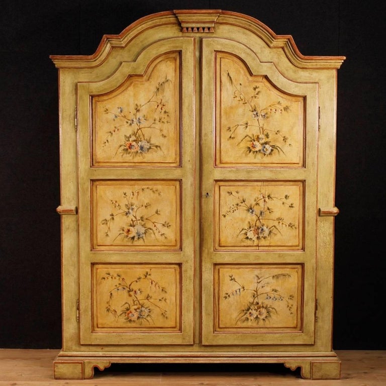 Italian Wardrobe in Lacquered and Painted Wood from 20th Century For