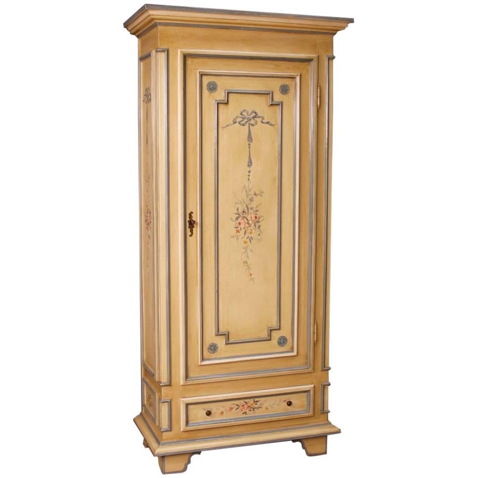 Italian Wardrobe in Lacquered and Painted Wood in Louis XVI Style