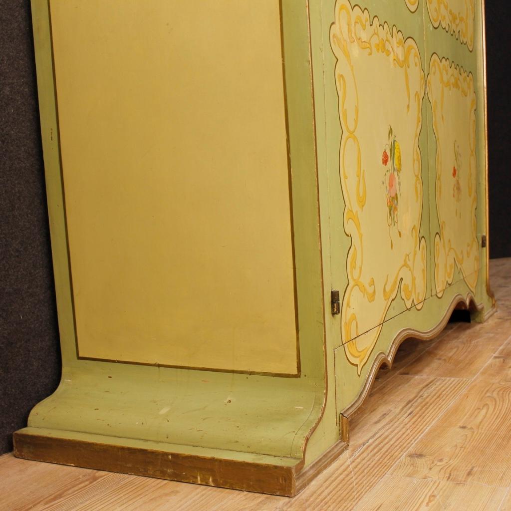 Mirror Italian Wardrobe in Painted Wood in Art Nouveau Style from 20th Century