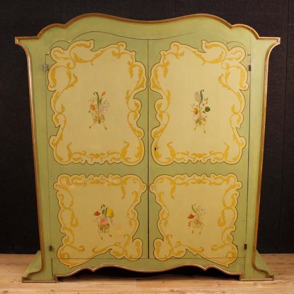 Italian Wardrobe in Painted Wood in Art Nouveau Style from 20th Century 1