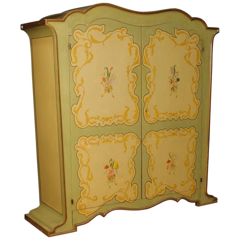 Italian Wardrobe in Painted Wood in Art Nouveau Style from 20th Century