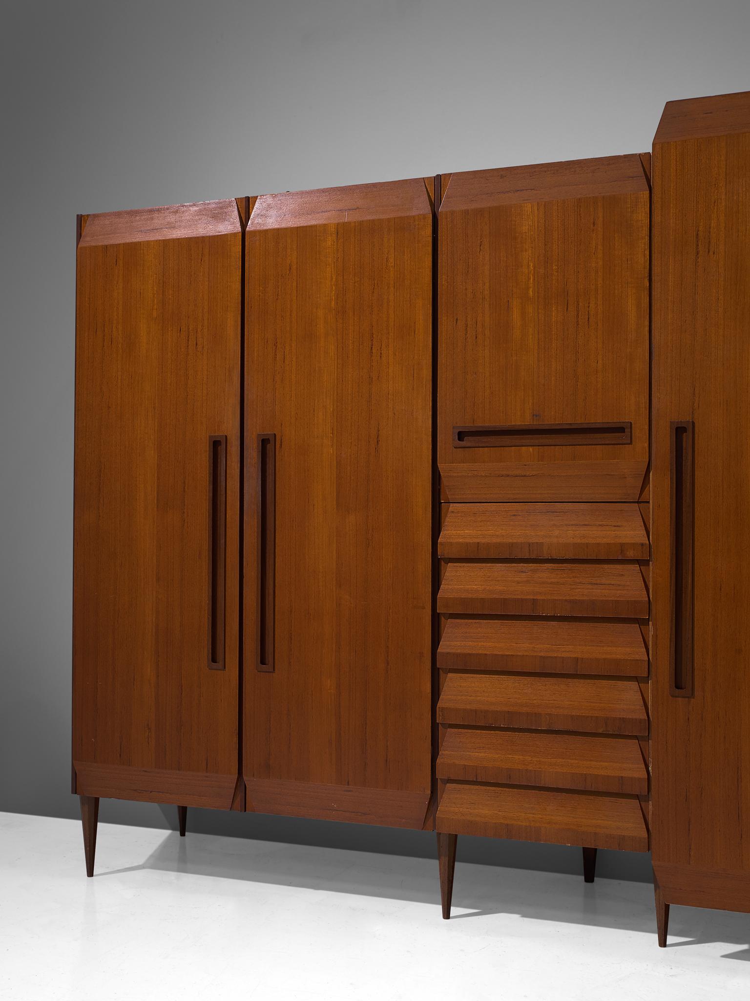 Mid-20th Century Italian Wardrobe in Teak, 1960s
