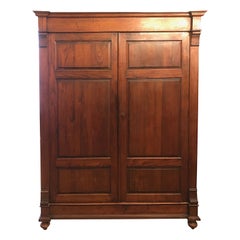 Italian wardrobe of the twentieth century in walnut color fir