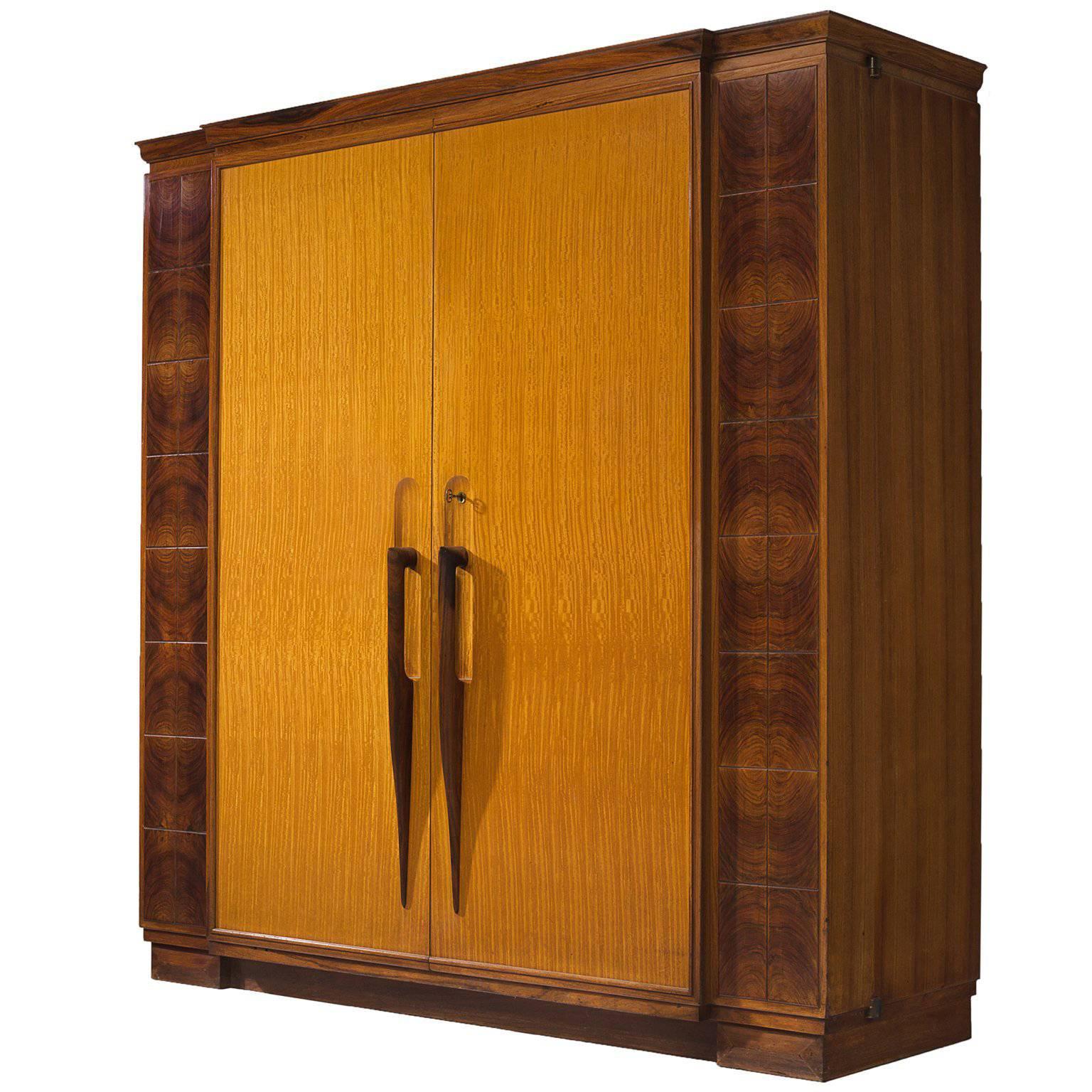 Italian Wardrobe with Hand-Carved Detailing, circa 1951