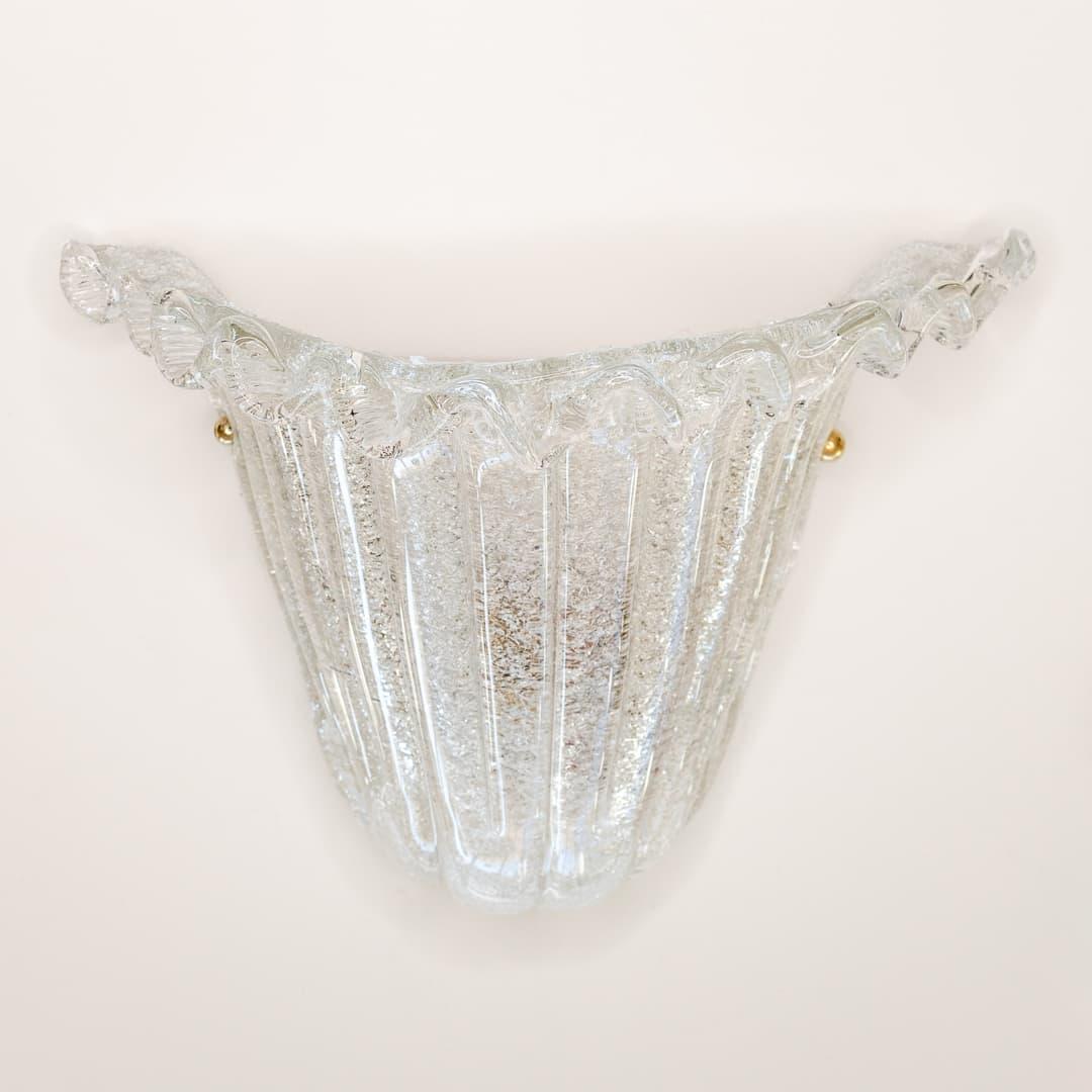 20th Century Italian Wavy Glass Sconce