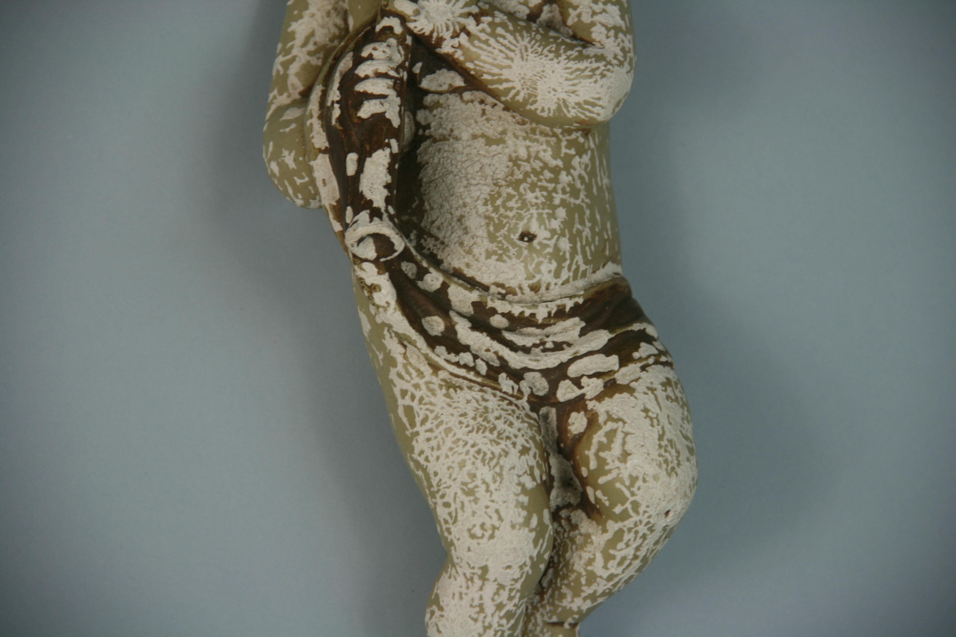 Italian Architectural Weathered Gesso Putto Sculpture 6