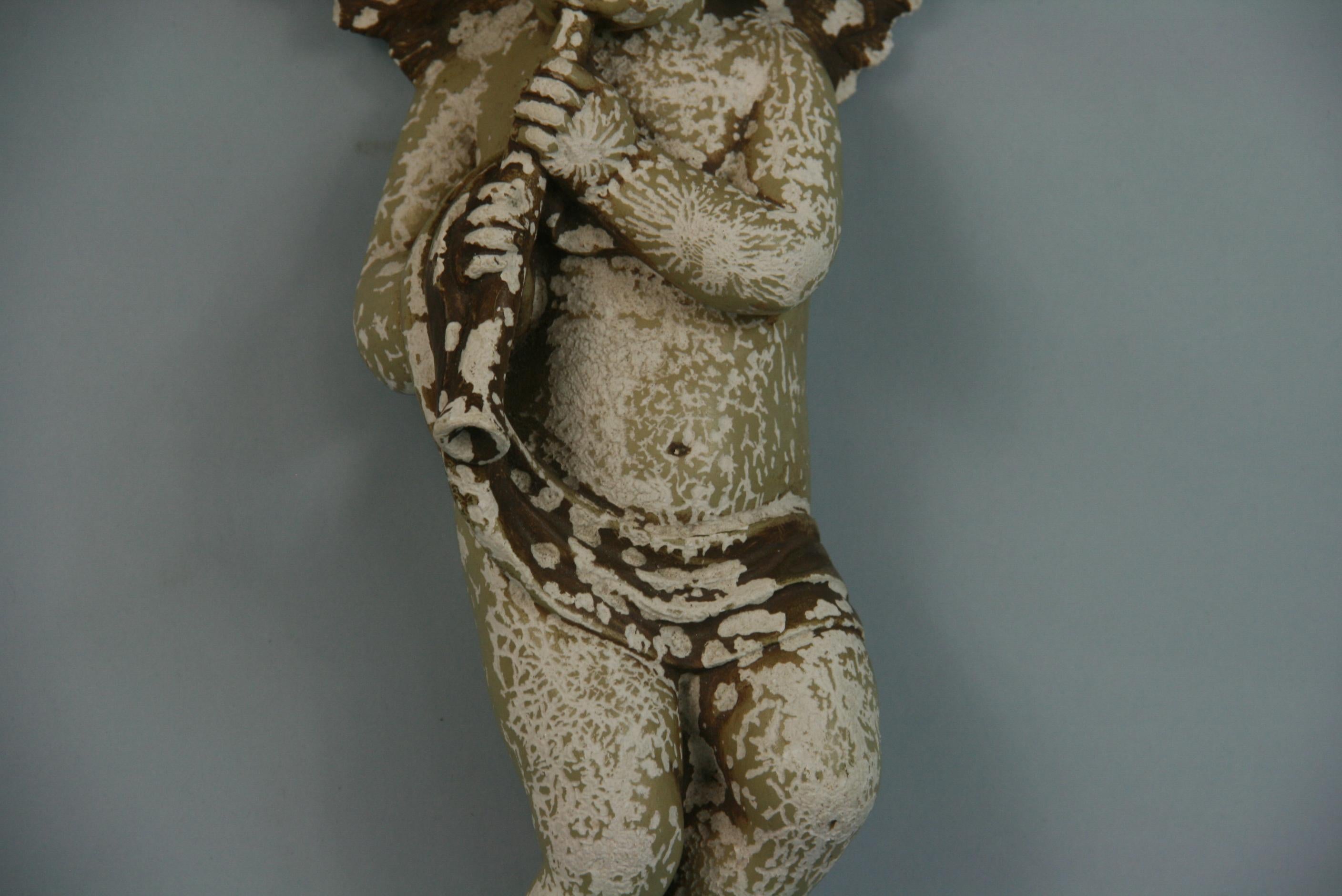 Italian Architectural Weathered Gesso Putto Sculpture 9
