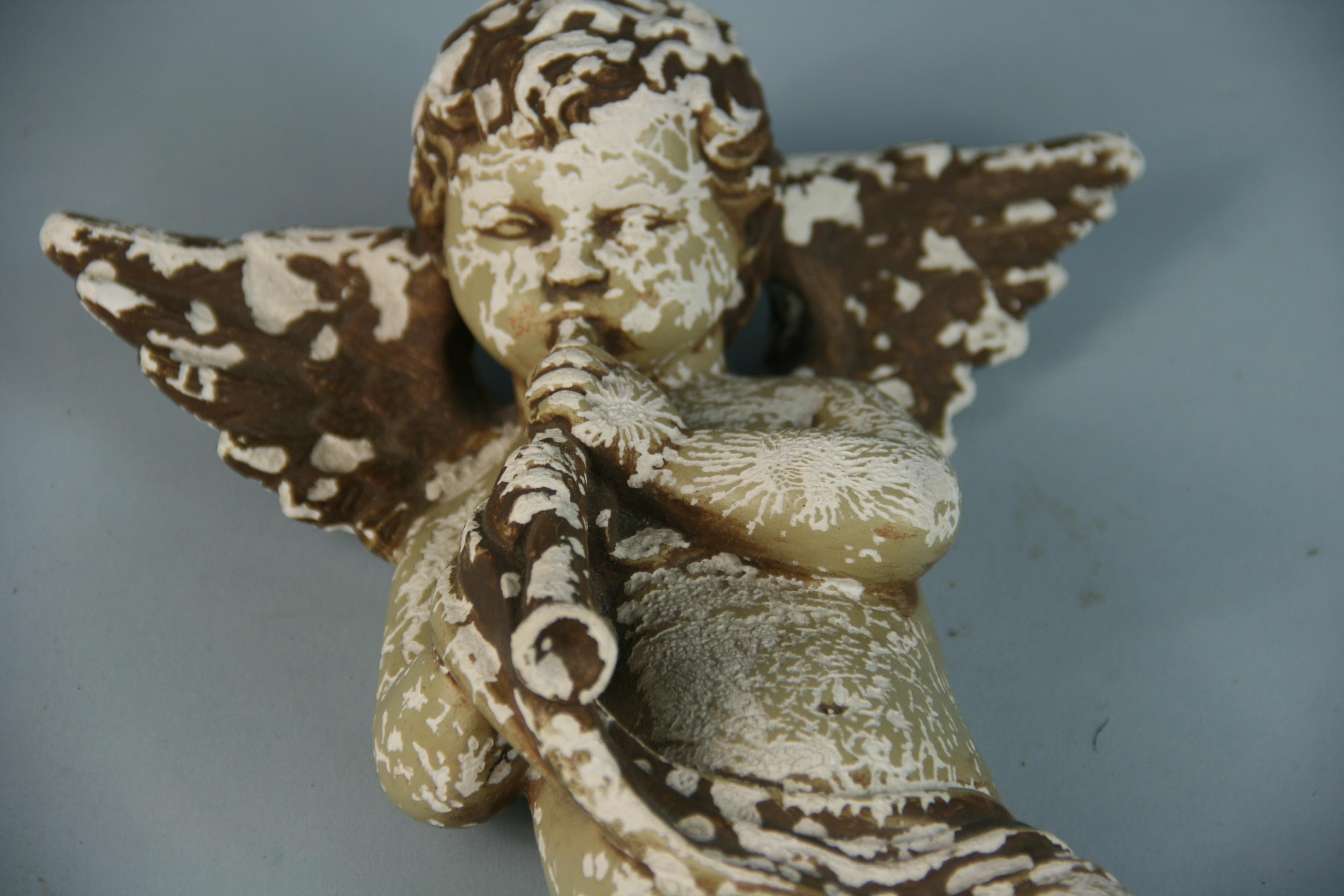 Italian Architectural Weathered Gesso Putto Sculpture 1