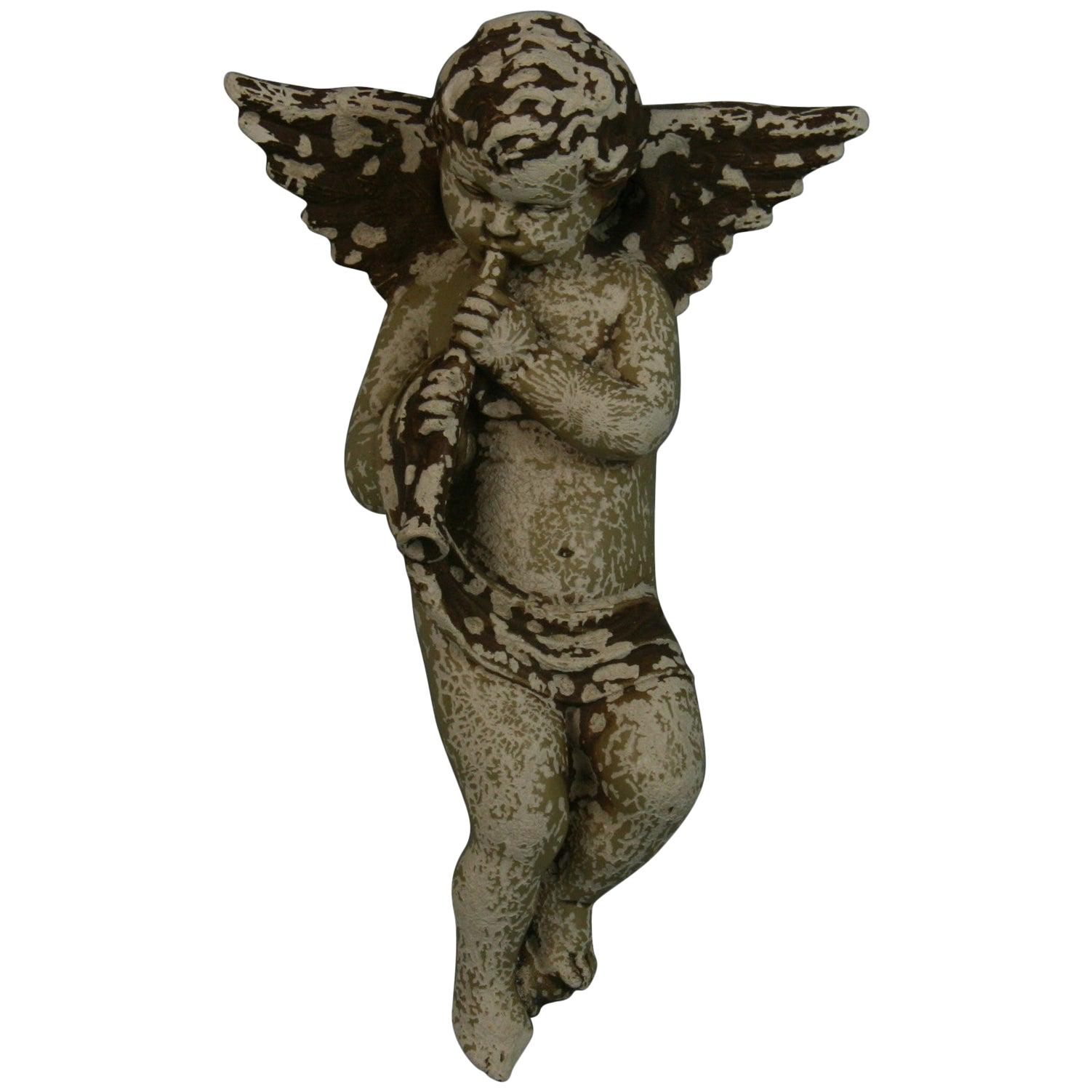 Italian Architectural Weathered Gesso Putto Sculpture