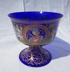 Italian Wedding Cup Murano Glass Venice, Late 19th Century Barovier Toso Painted