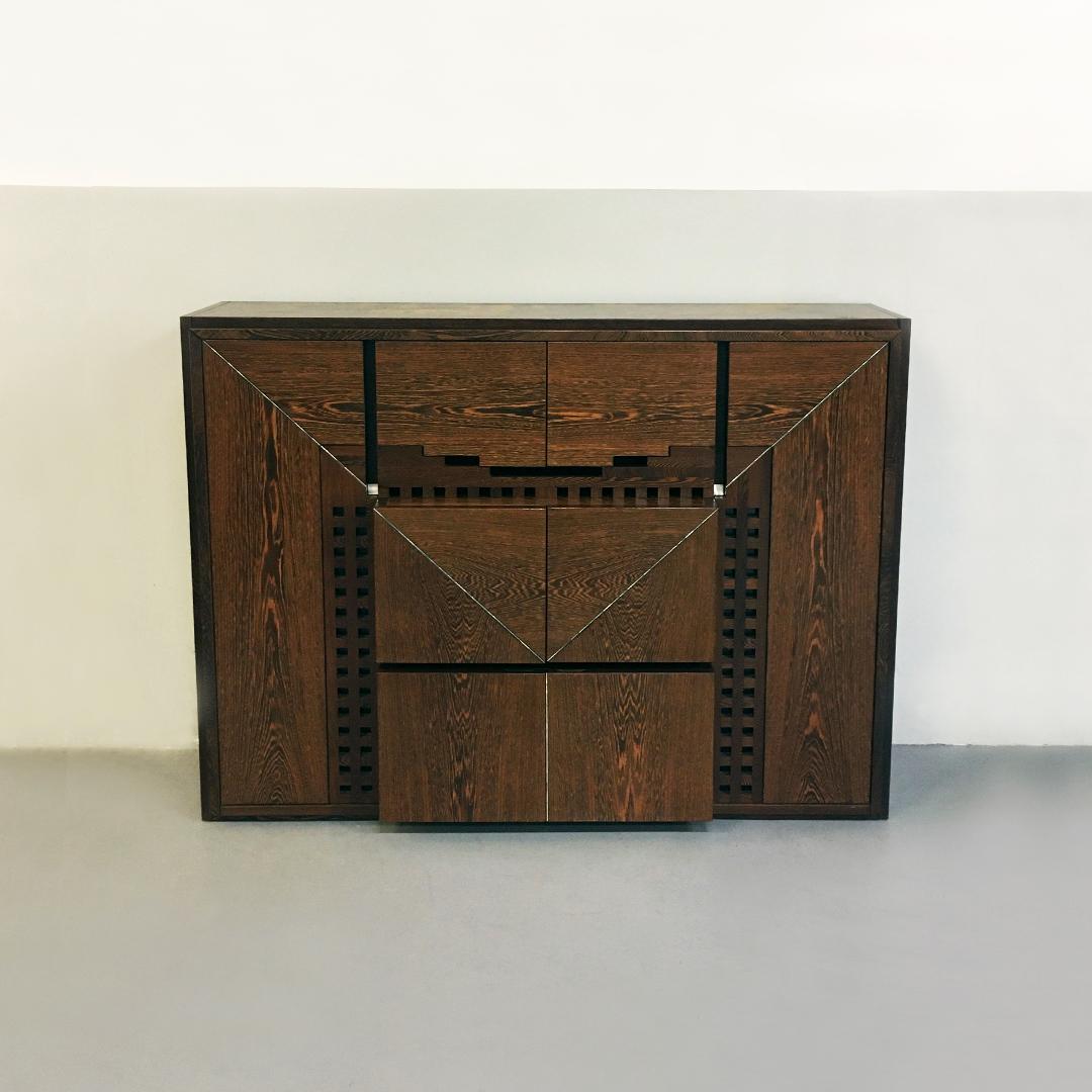 Mid-Century Modern Italian Wengé Cabinet Micene by F. Meccani for Meccani Arredamenti, 1978 For Sale