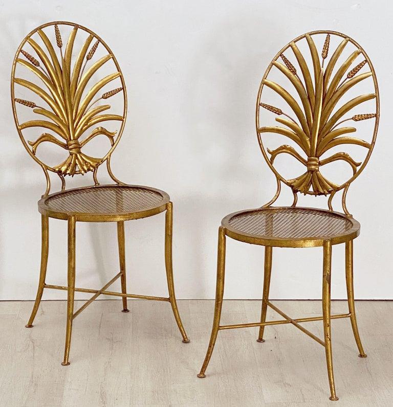 Gilt Italian Wheat Sheaf Chairs by S. Salvadori, Firenze - Individually Priced For Sale