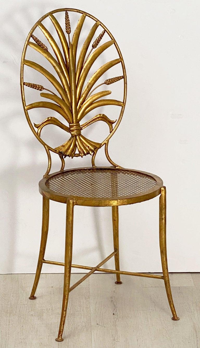 Metal Italian Wheat Sheaf Chairs by S. Salvadori, Firenze - Individually Priced For Sale