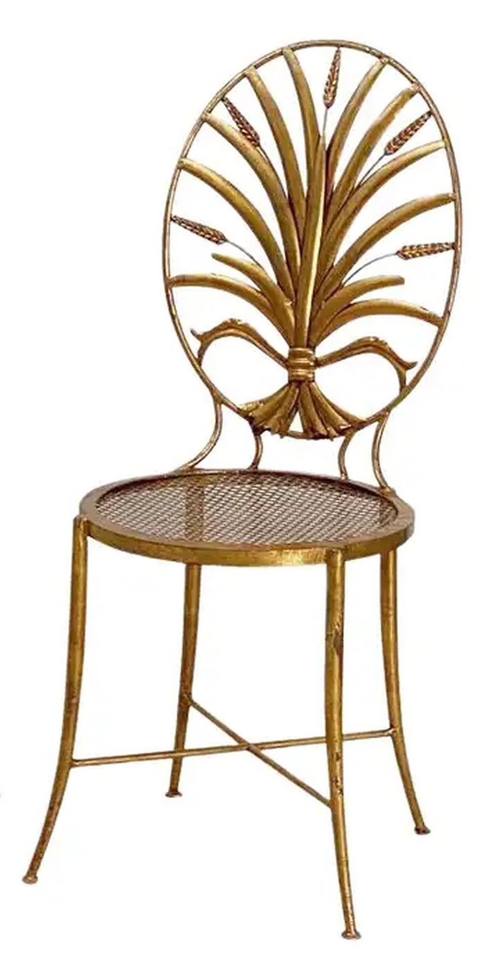 Italian Wheat Sheaf Chair by S. Salvadori, Firenze For Sale