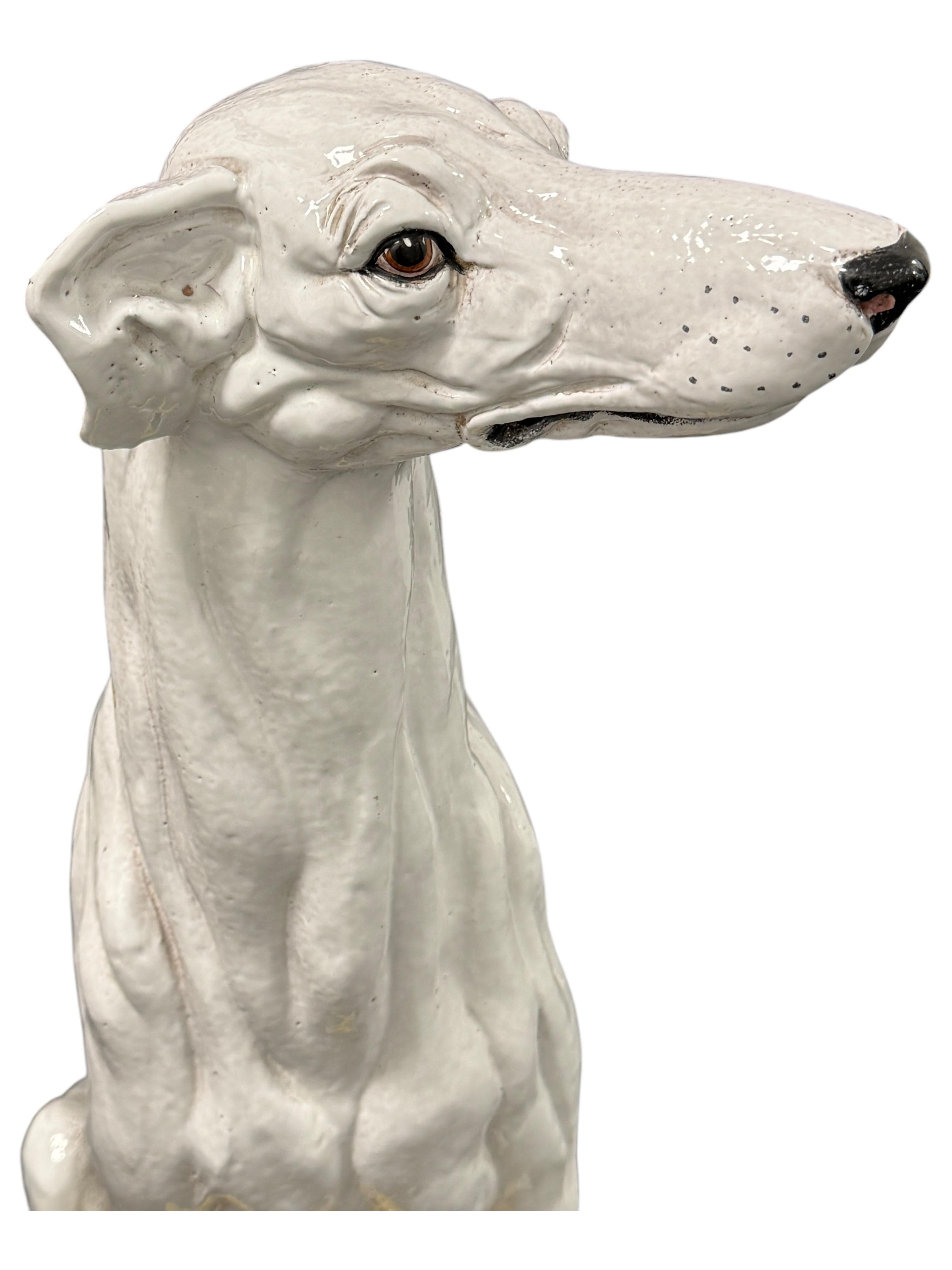 Statua di cane Whippet Greyhound in terracotta Vintage, anni '60 in vendita 2