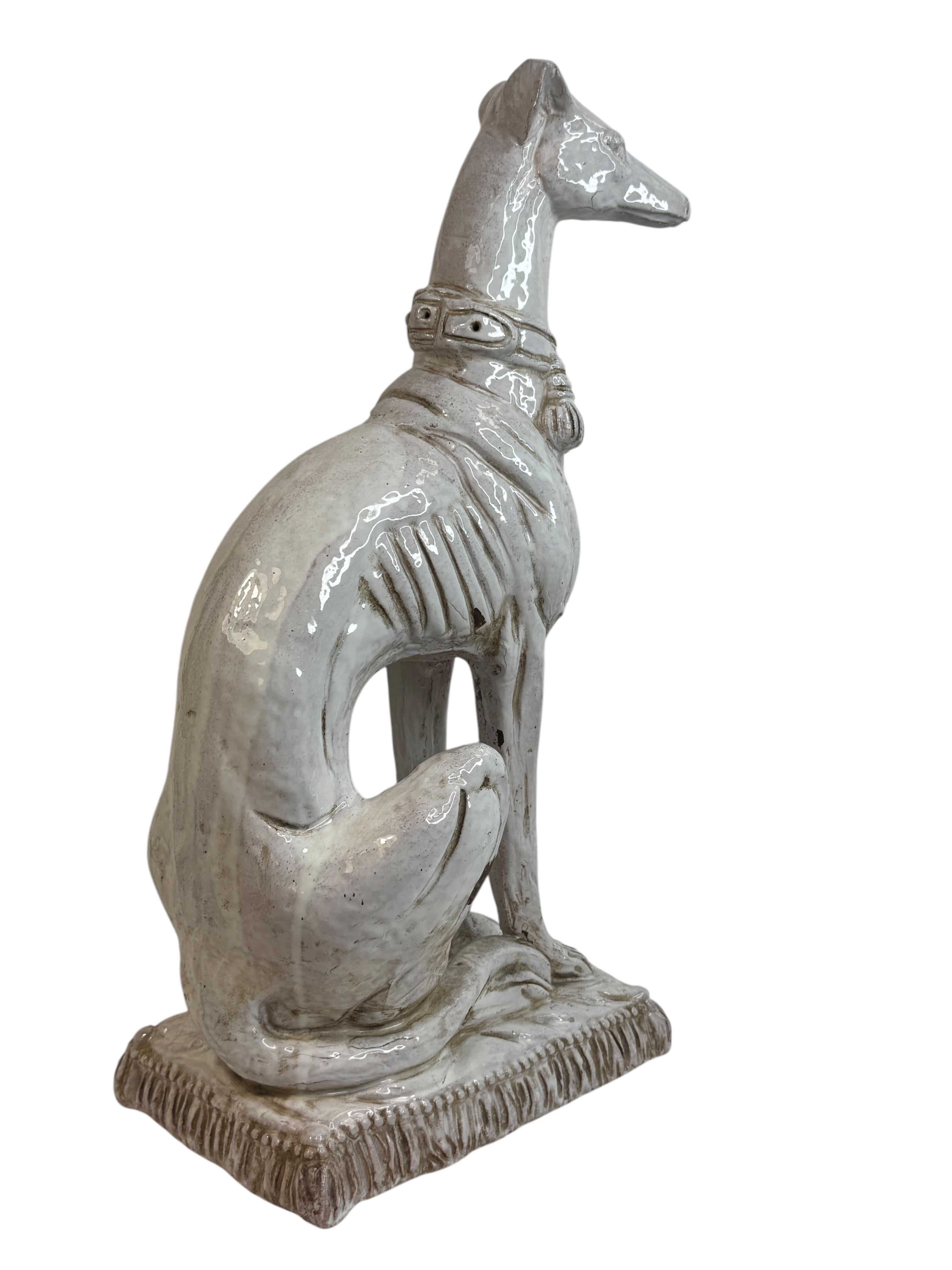 Statua di cane Whippet Greyhound in terracotta Vintage, anni '60 in vendita 4