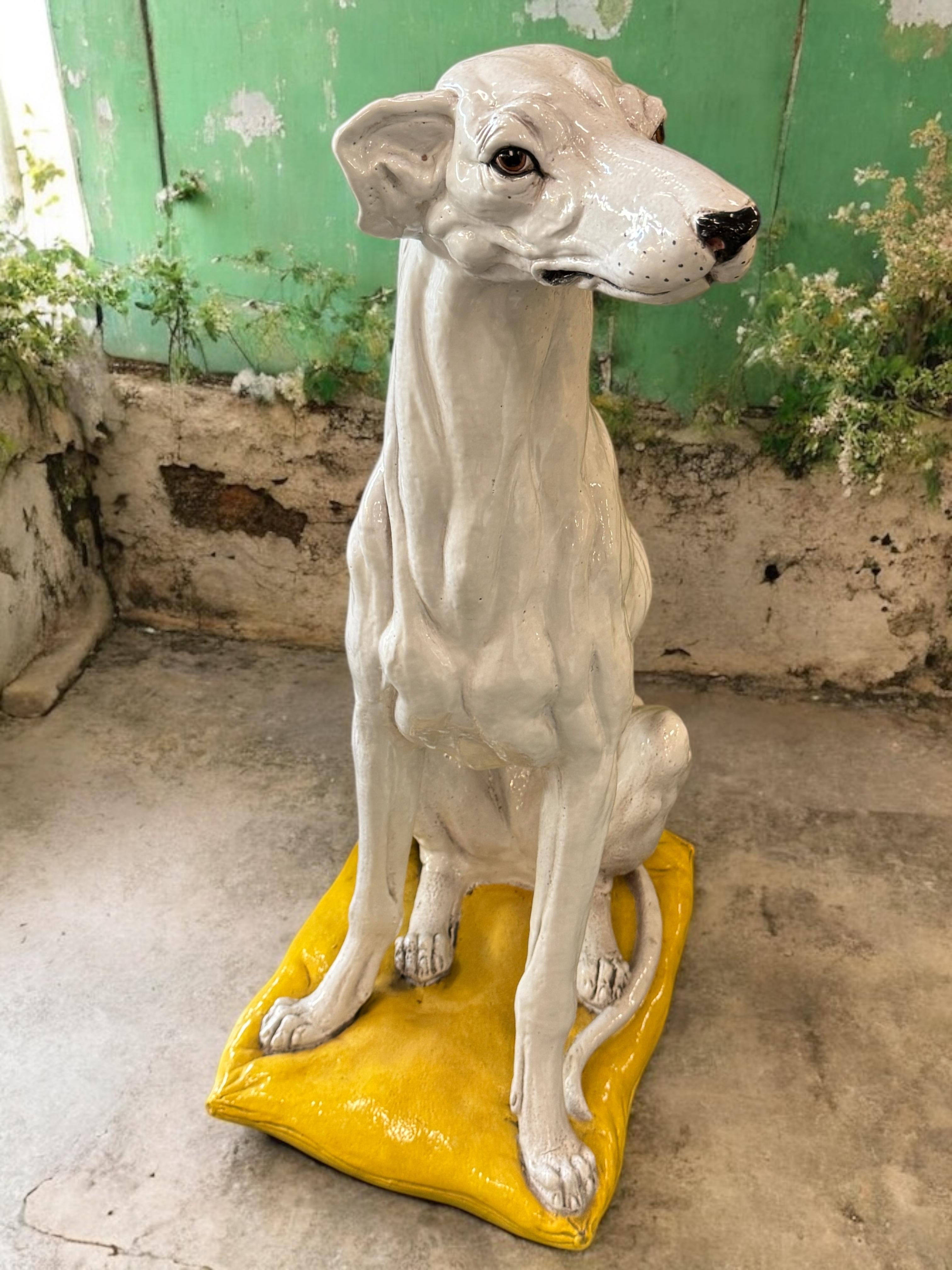 Statua di cane Whippet Greyhound in terracotta Vintage, anni '60 in vendita 5