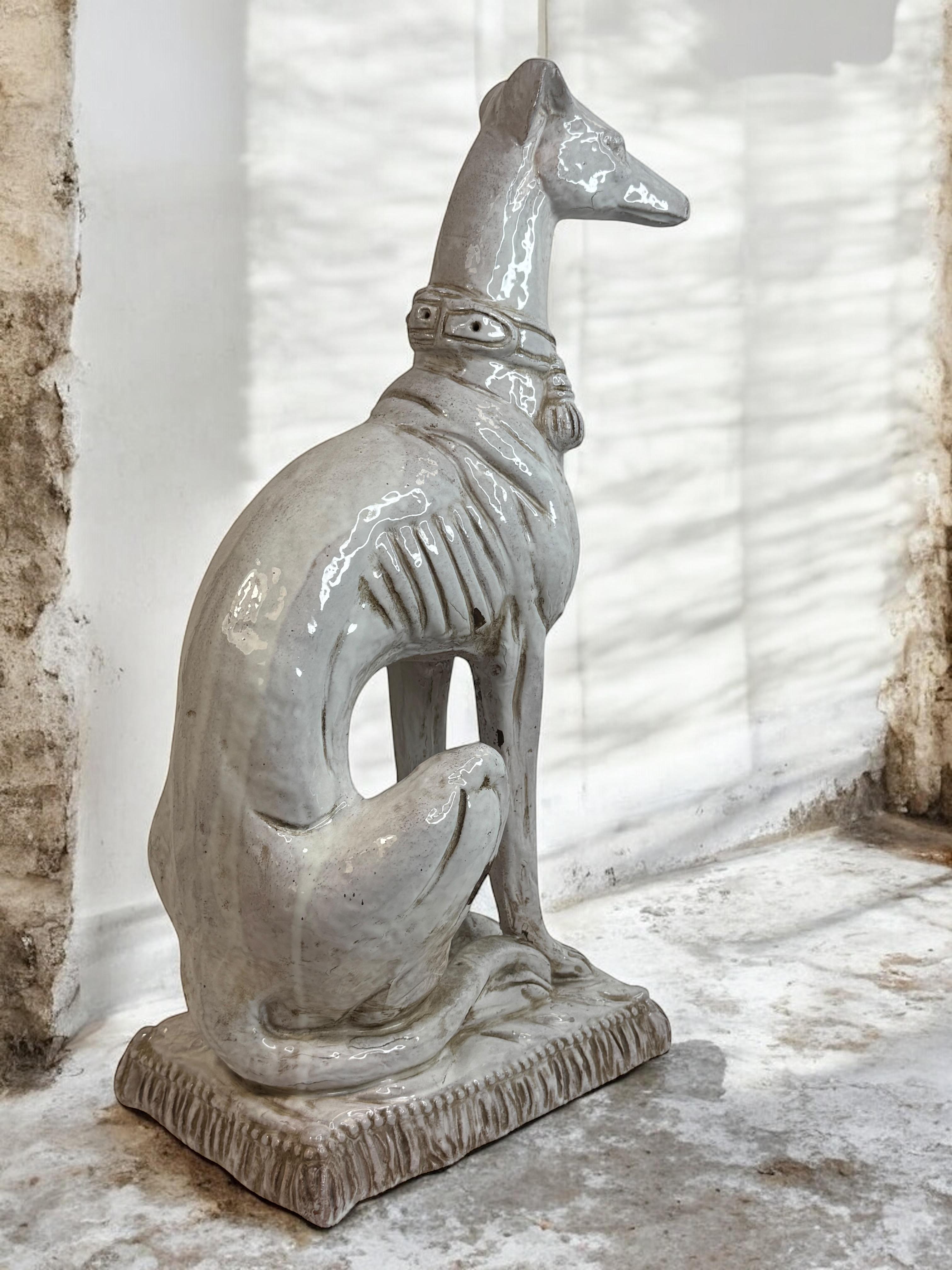 Statua di cane Whippet Greyhound in terracotta Vintage, anni '60 in vendita 5