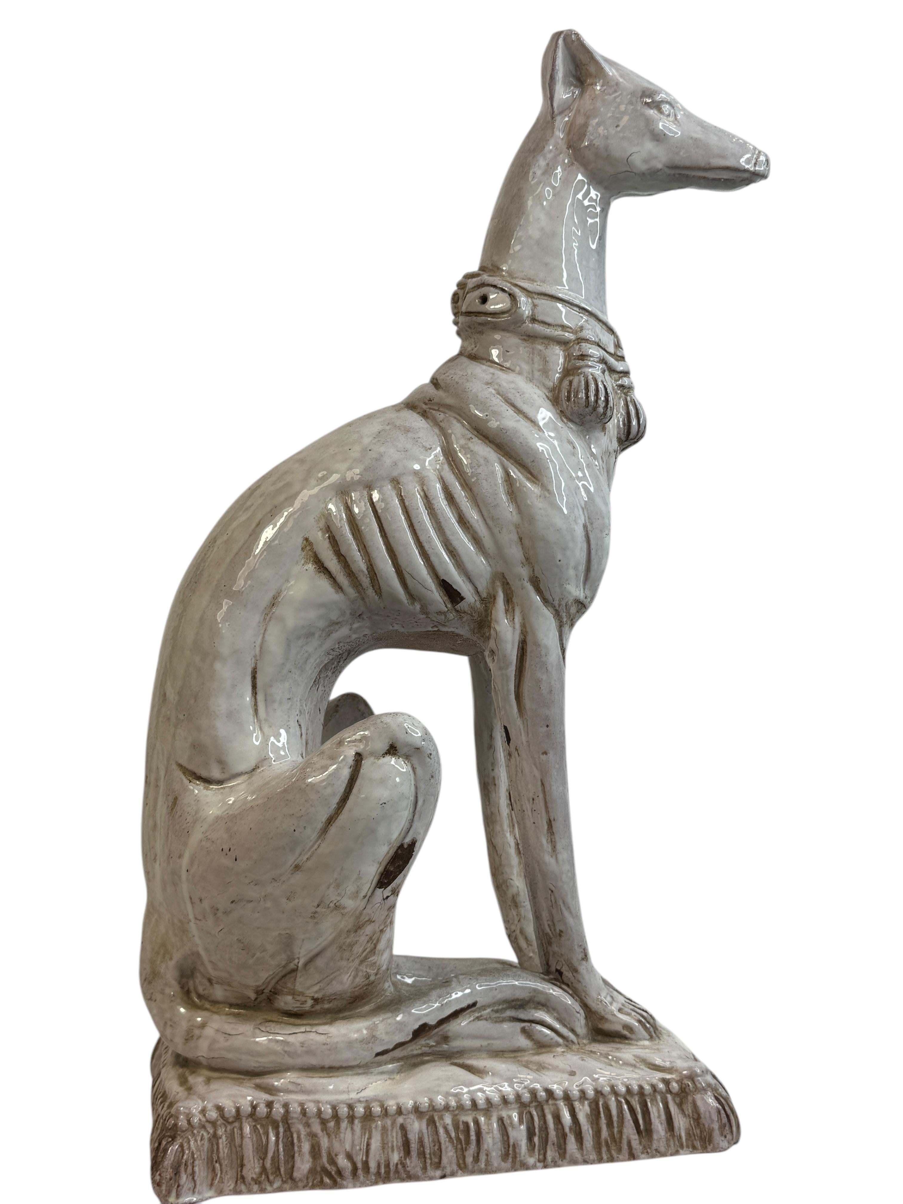 Statua di cane Whippet Greyhound in terracotta Vintage, anni '60 in vendita 6