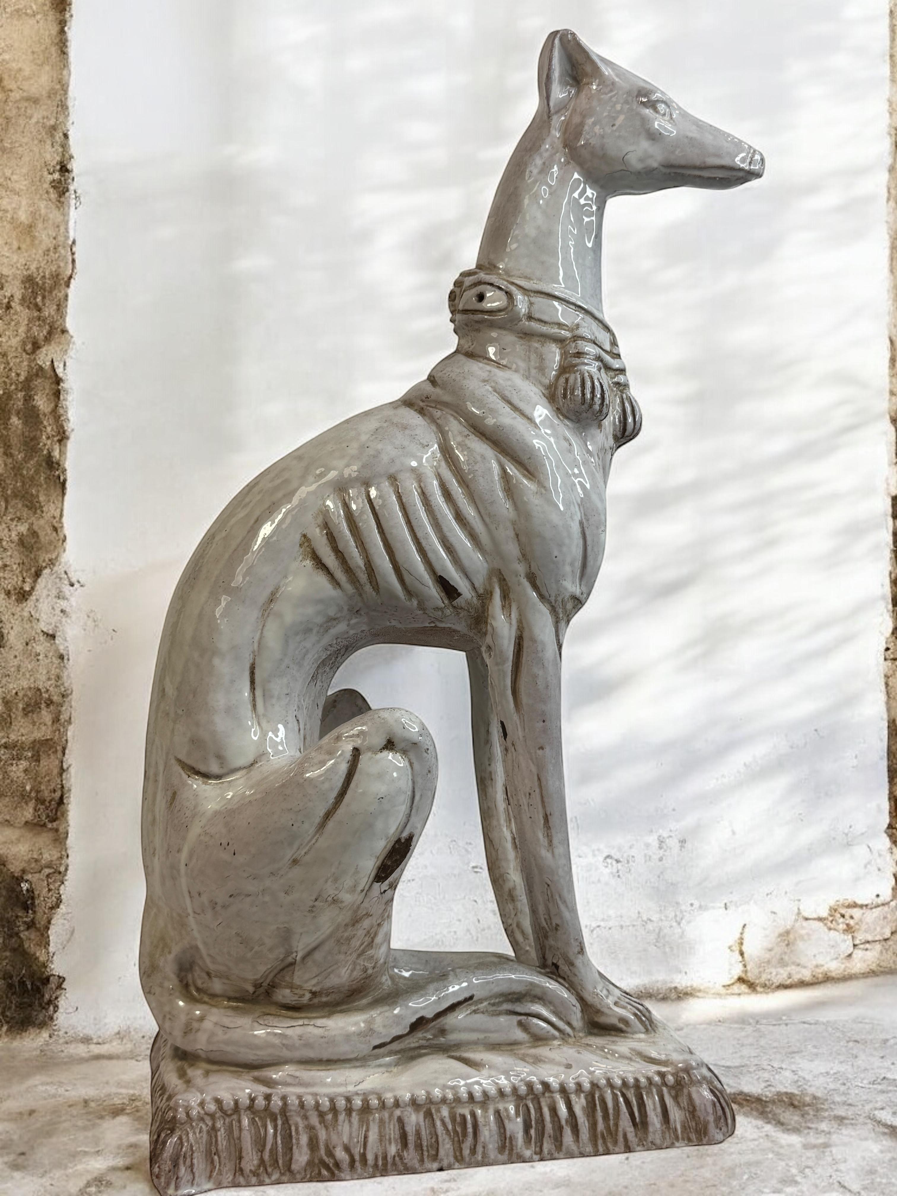 Statua di cane Whippet Greyhound in terracotta Vintage, anni '60 in vendita 7