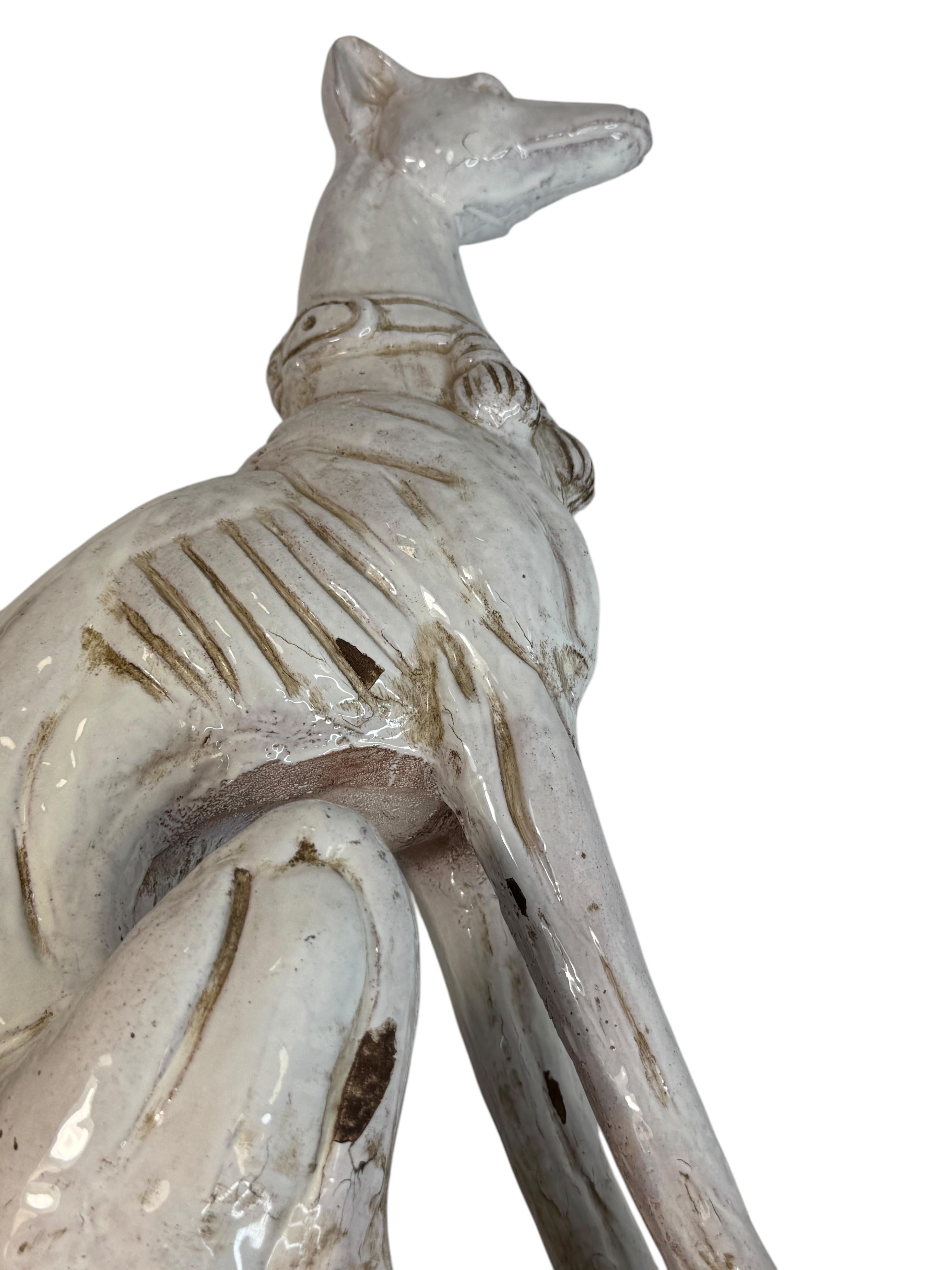 Statua di cane Whippet Greyhound in terracotta Vintage, anni '60 in vendita 10