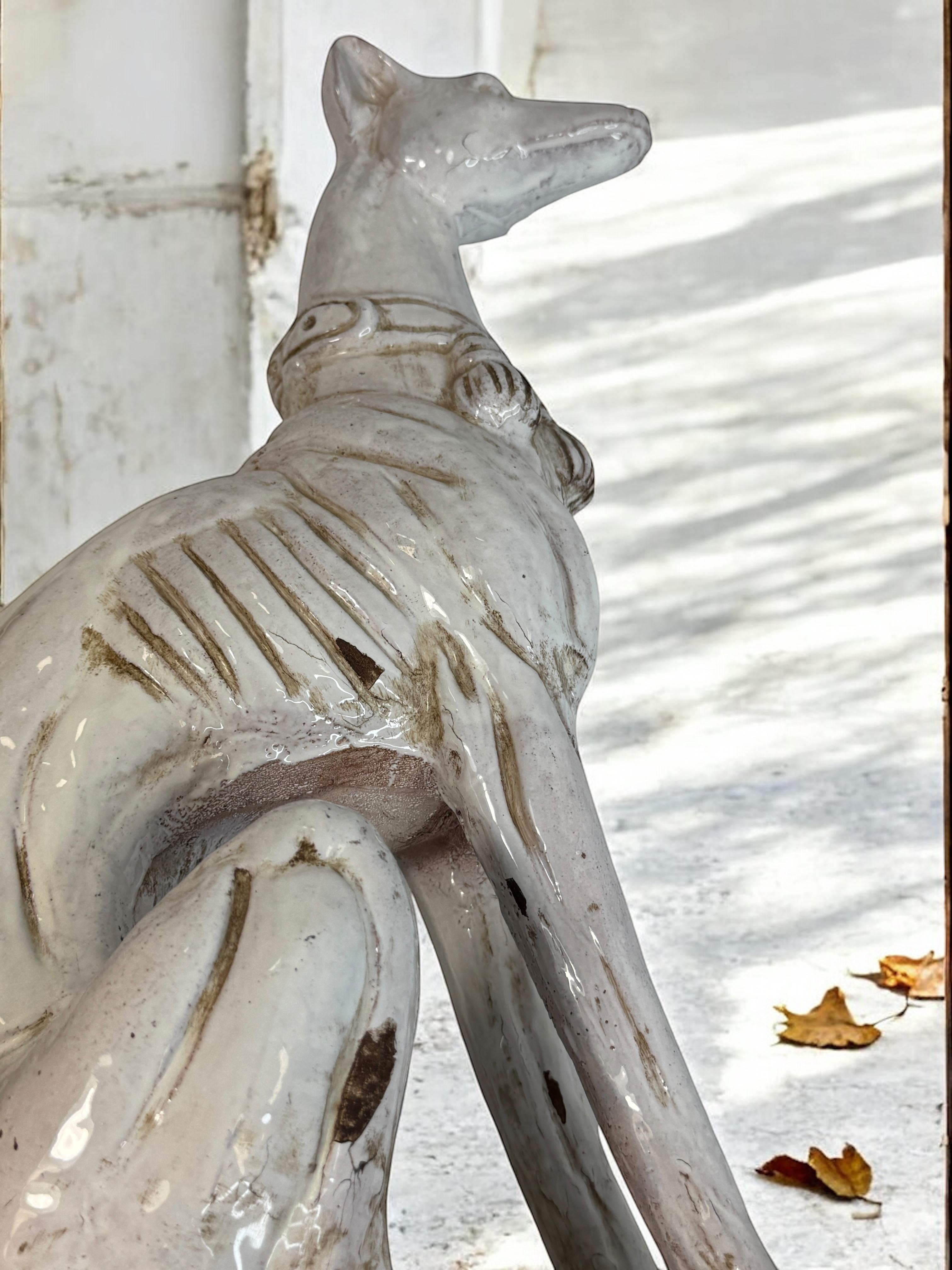 Statua di cane Whippet Greyhound in terracotta Vintage, anni '60 in vendita 11