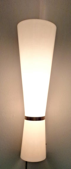 Italian White Acrylic Wall Sconces from the 1970 s