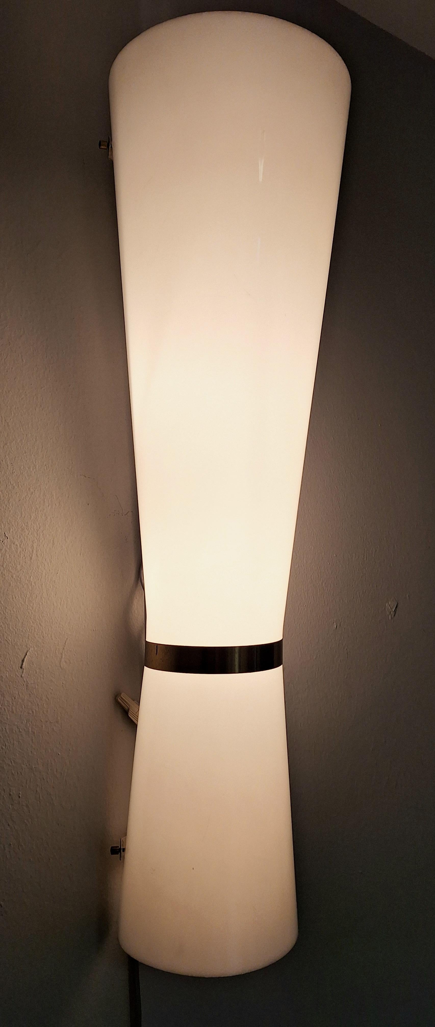 Late 20th Century Italian White Acrylic Wall Sconces from the 1970 s  For Sale