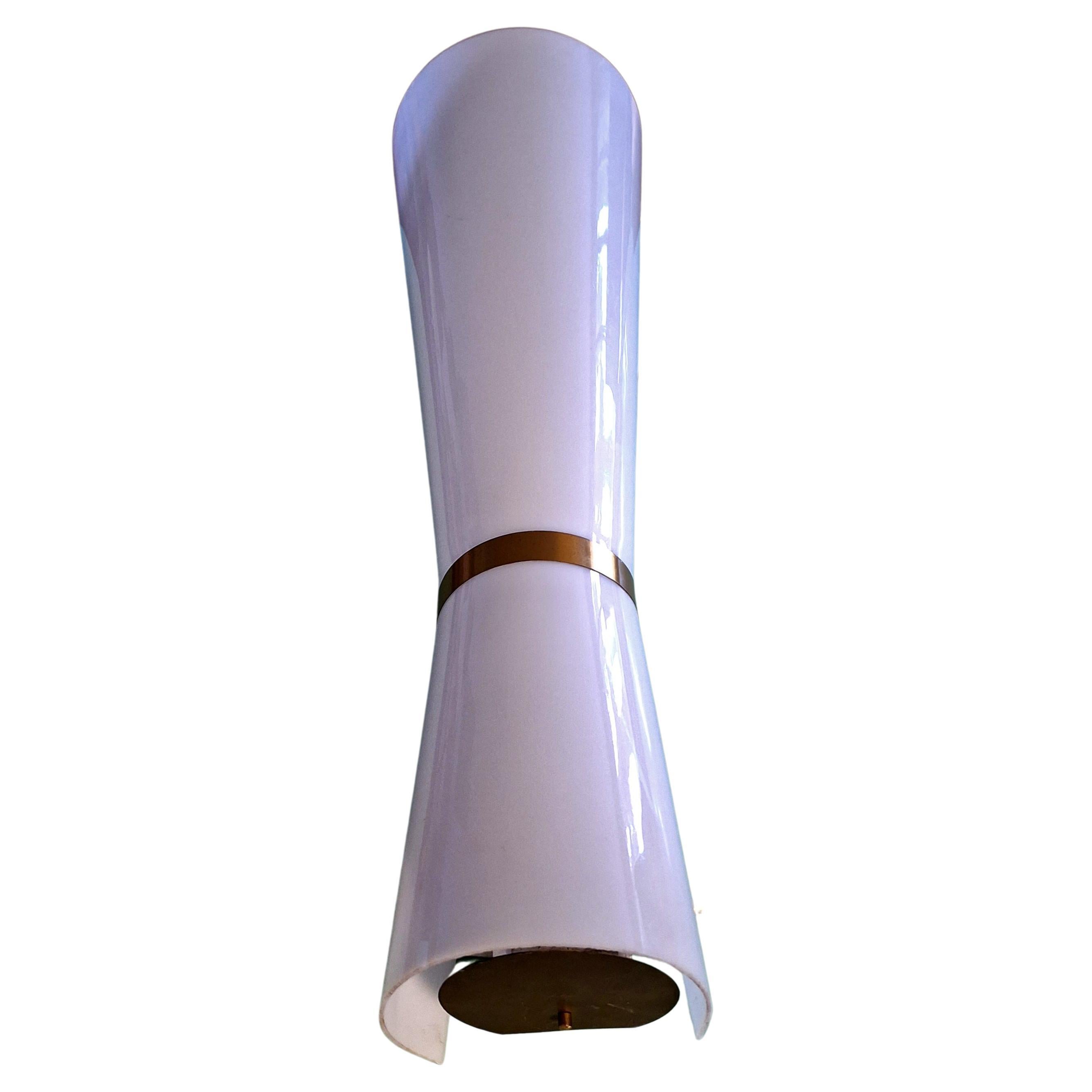 Italian White Acrylic Wall Sconces from the 1970 s